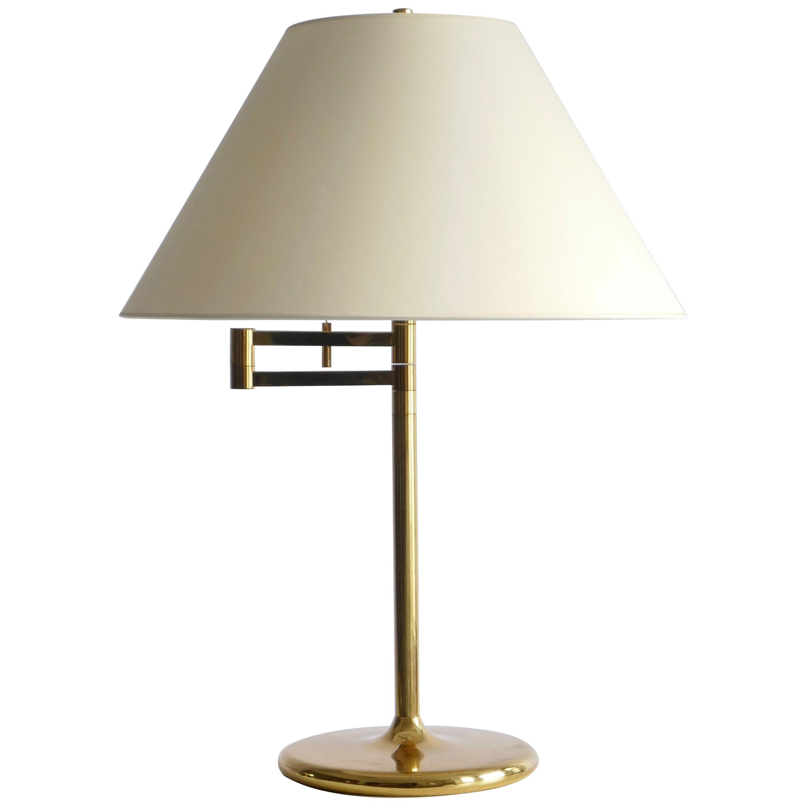 Brass Swing Arm Table Lamp, Germany, 1970s