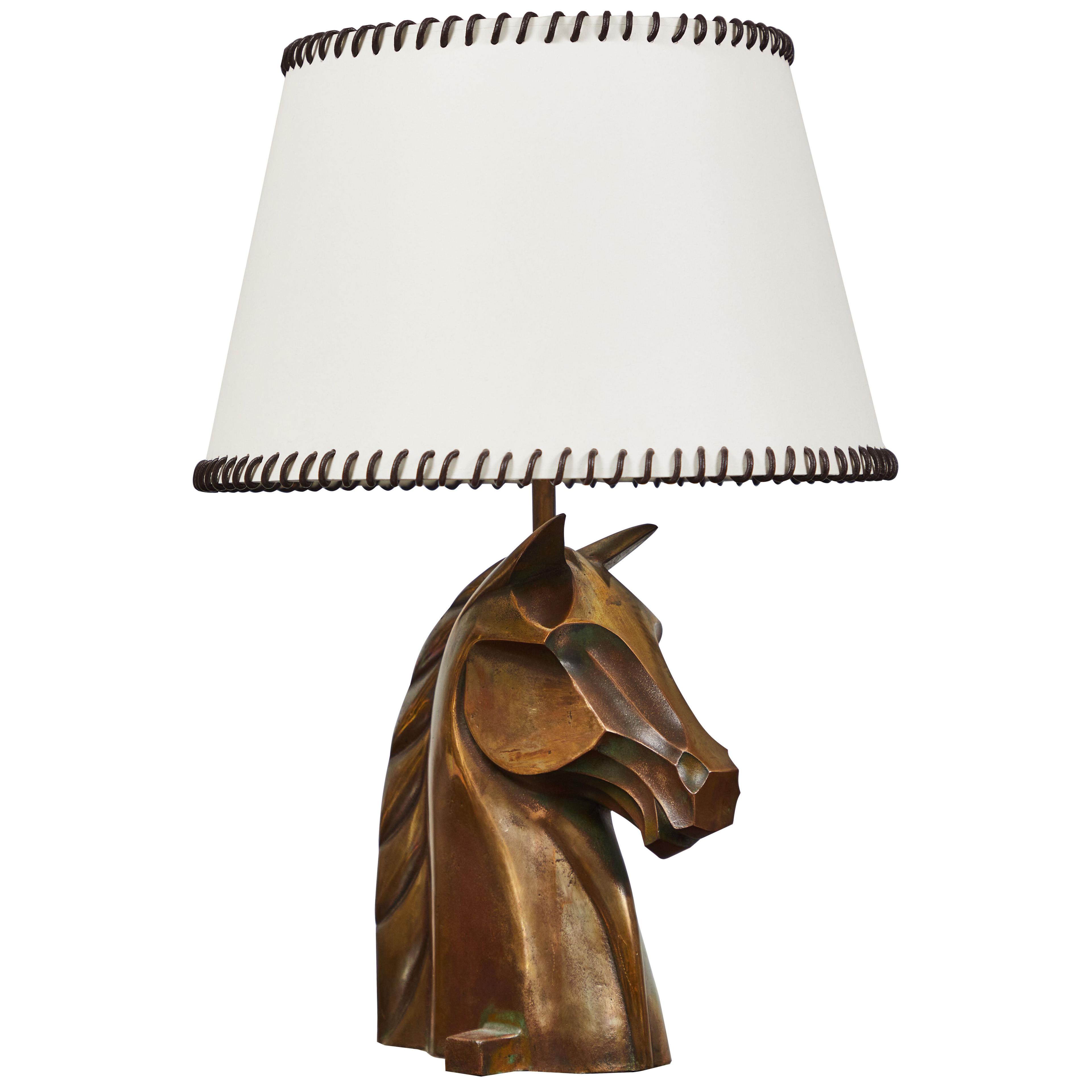 A Bronze Equestrian Lamp by Reynolds Jones