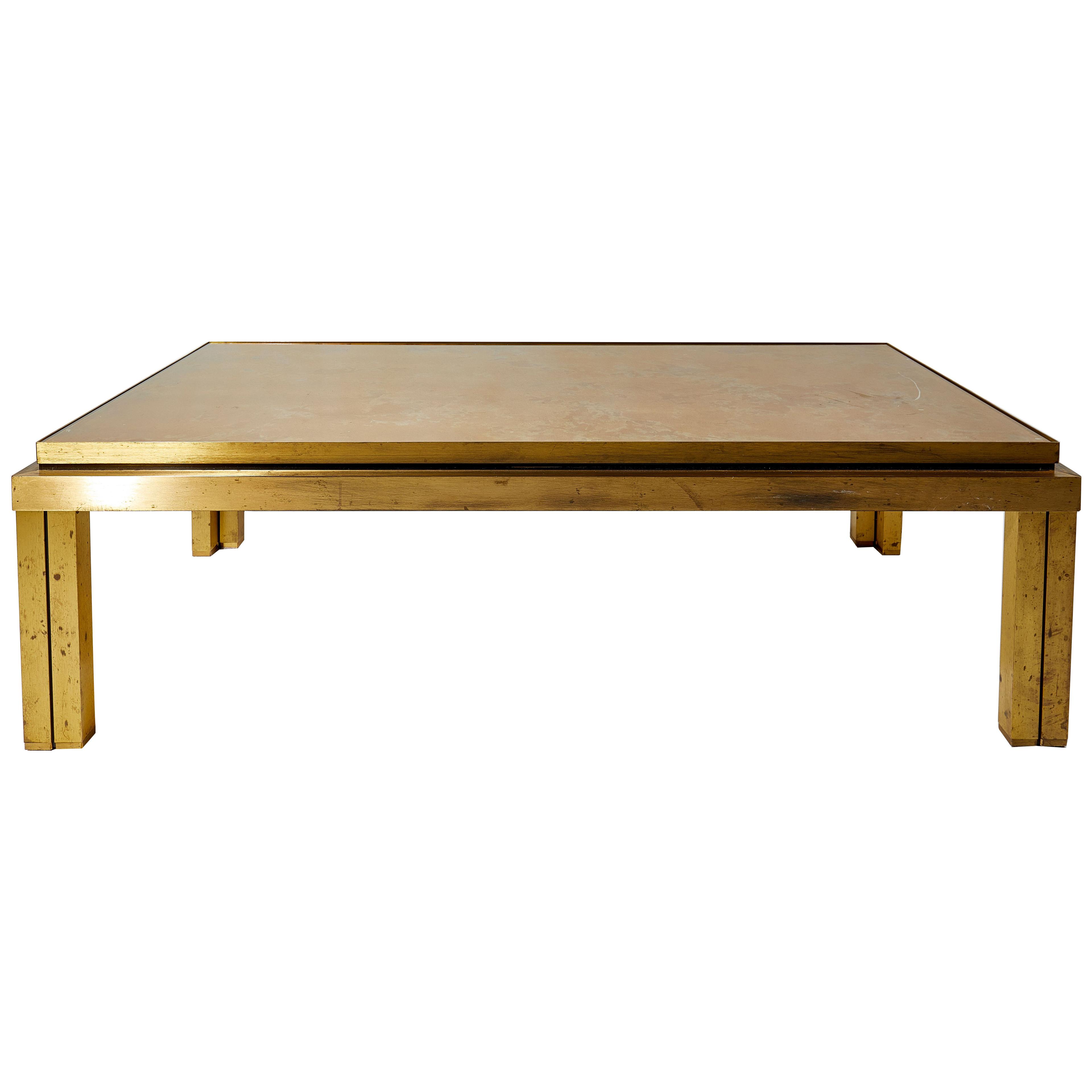 Maison Jansen Brass Lacquered Coffee Table