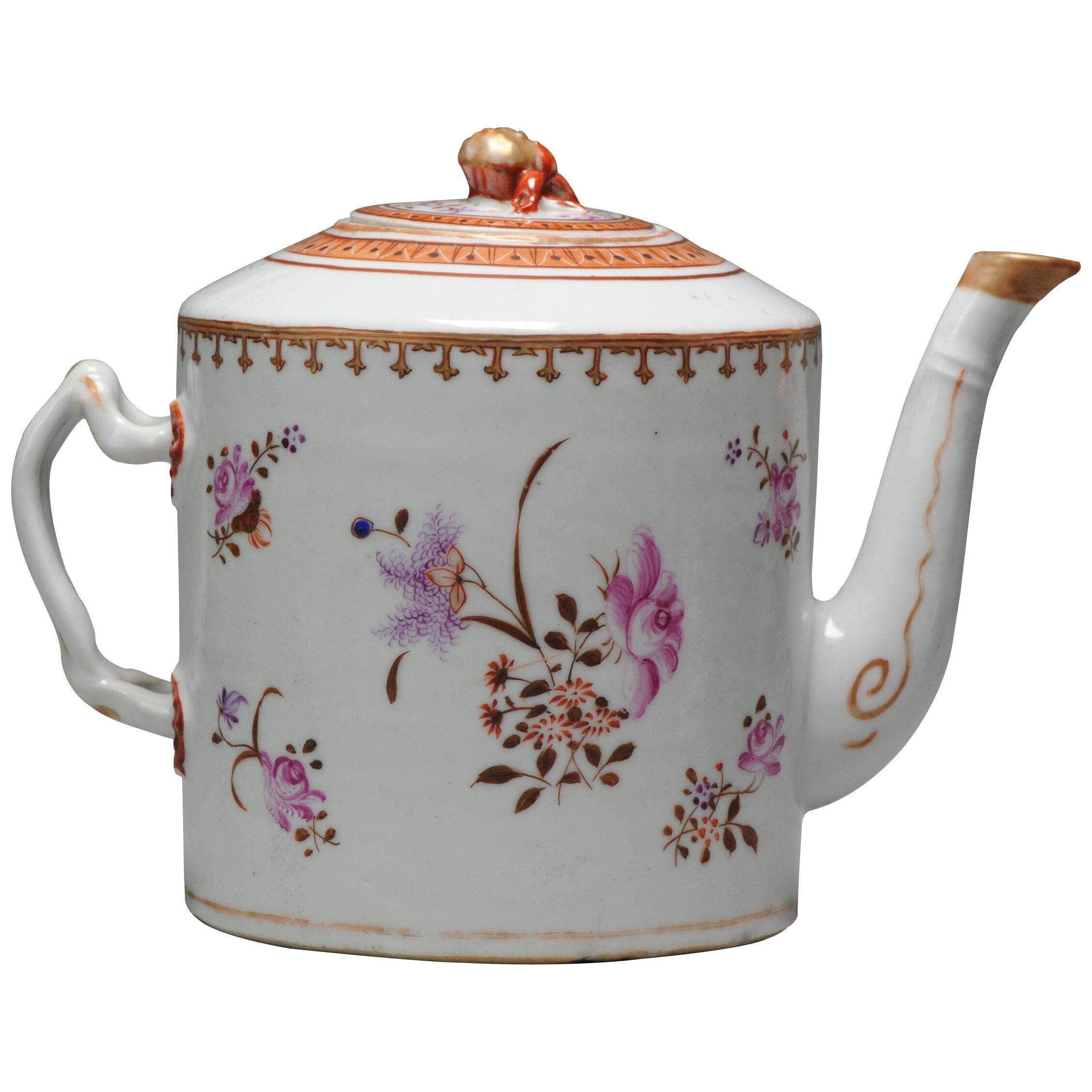 Antique Chinese Armorial Teapot Porcelain Qianlong/Jiaqing Period HEIC 18/19