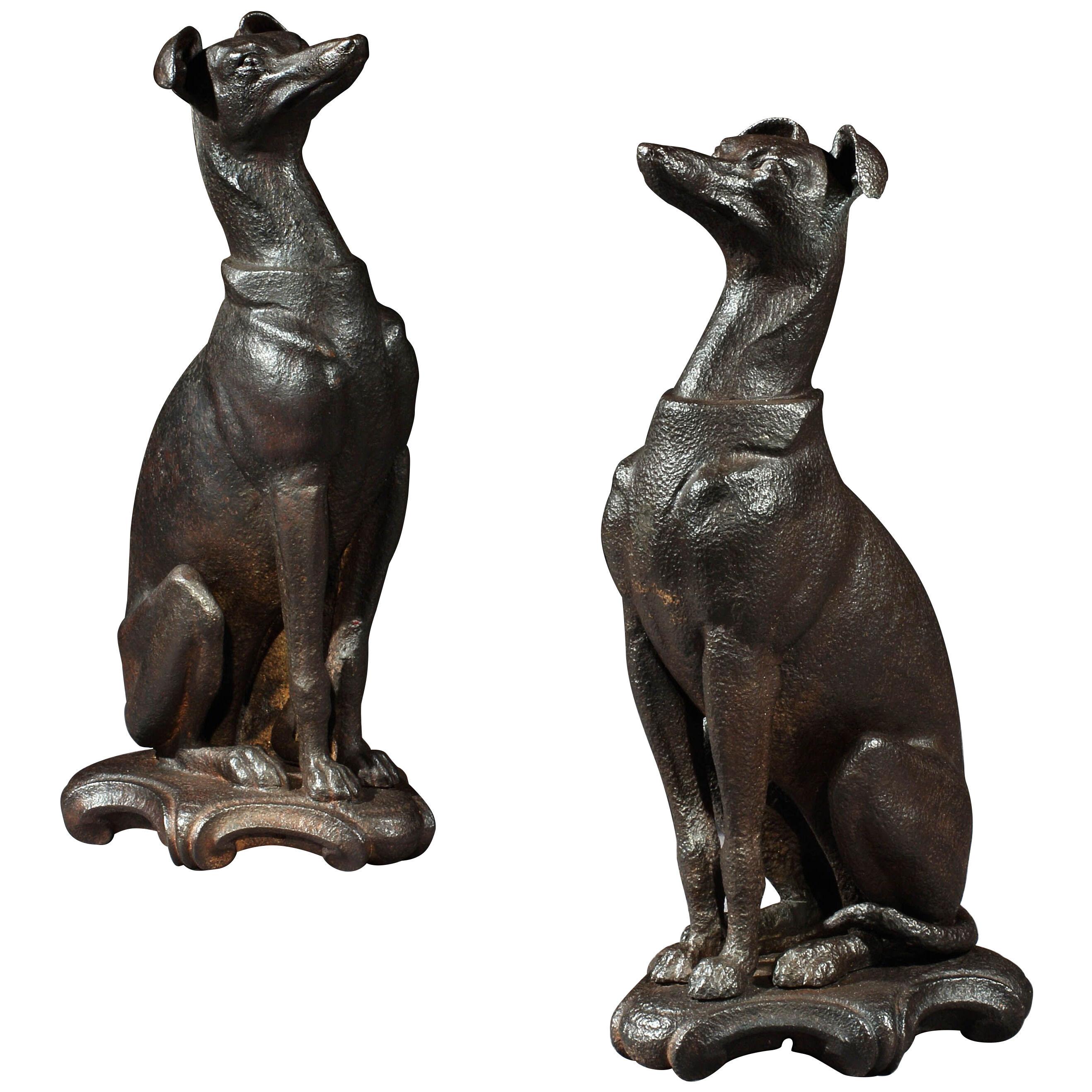 A PAIR OF CAST IRON WHIPPETS