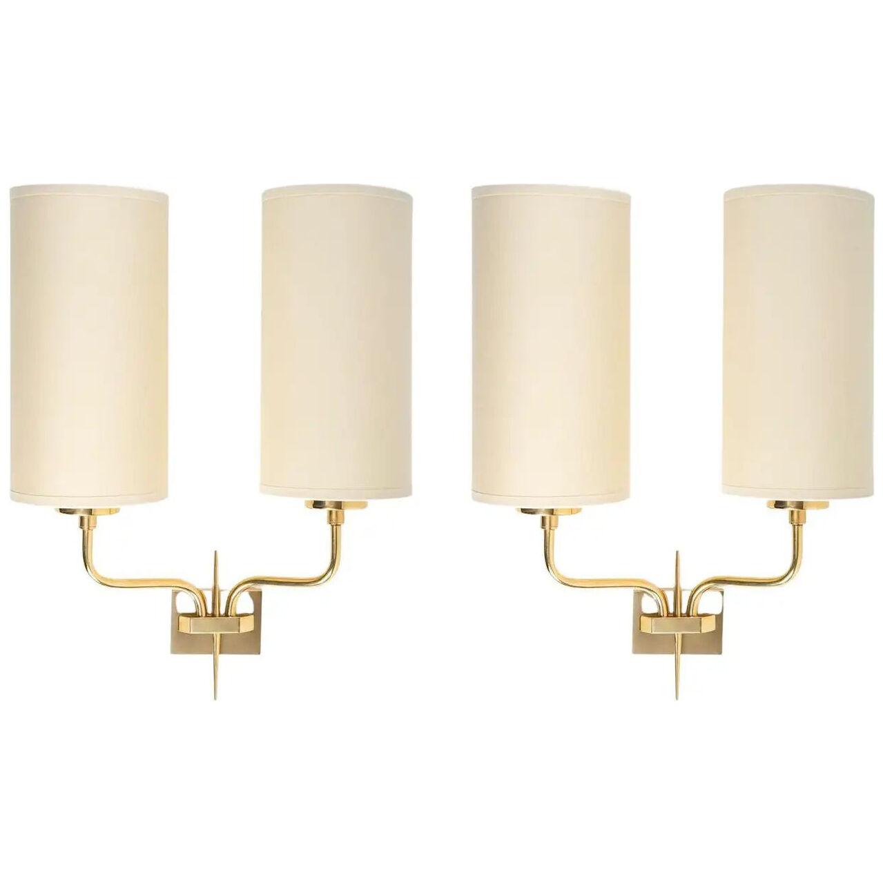 1950 Pair of Wall Lamps Maison Arlus
