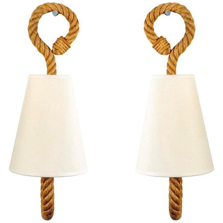 1950 Pair of wall lamps by Adrien Audoux & Frida Minet