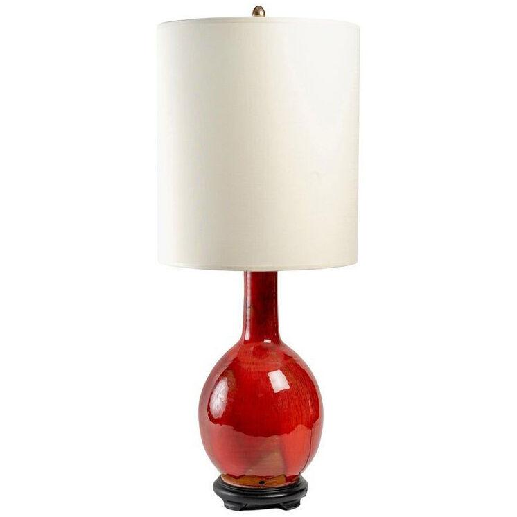 1970 Lamp in earthenware color "ox blood" Maison Roche