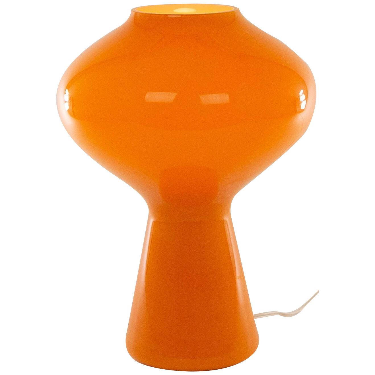 Large hand-blown Orange Fungo table lamp by Massimo Vignelli for Venini, 1950s