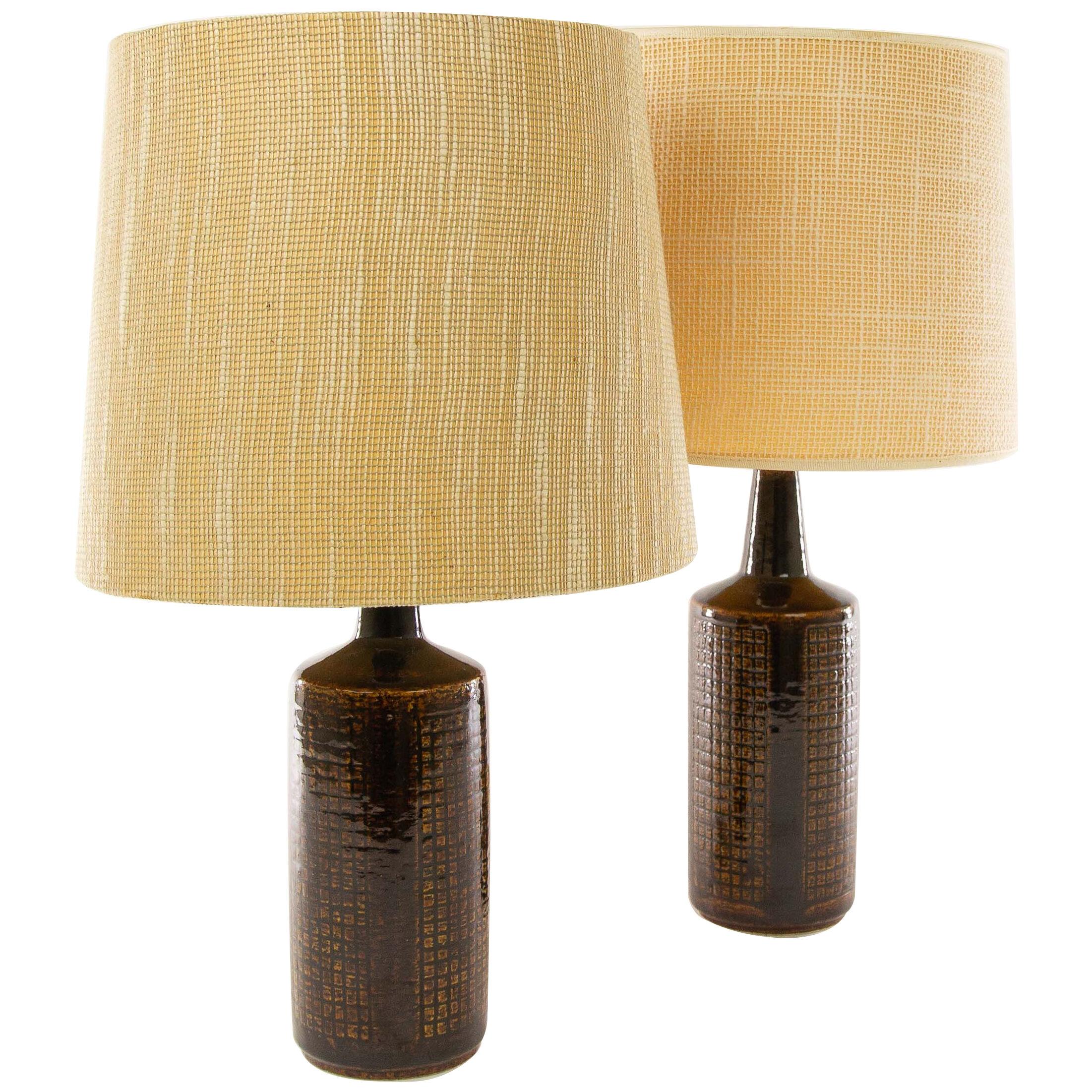 A pair of brown DL/30 table lamps by Linnemann-Schmidt for Palshus, 1960s