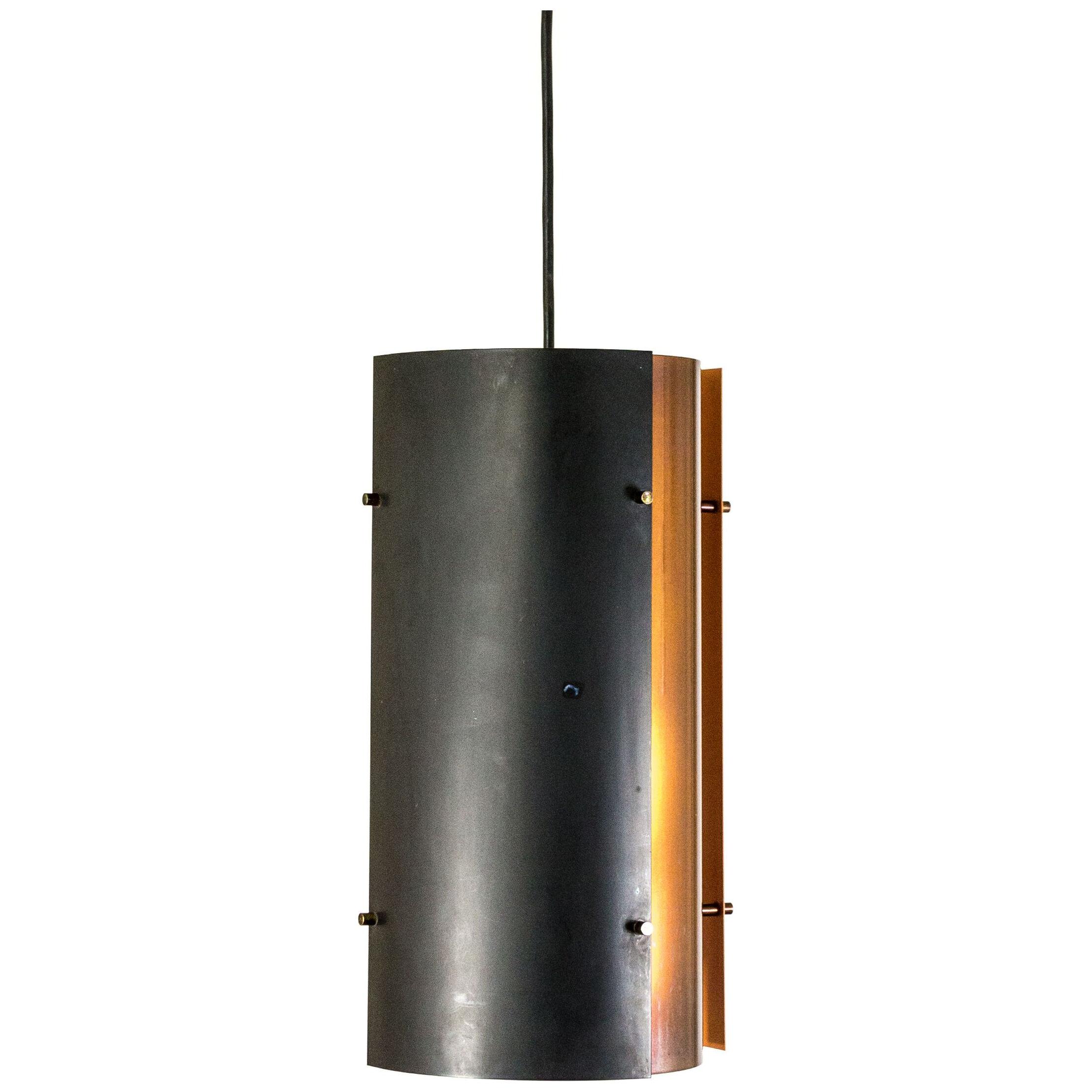 Copper and black coloured pendant by Fog & Mørup, 1970s