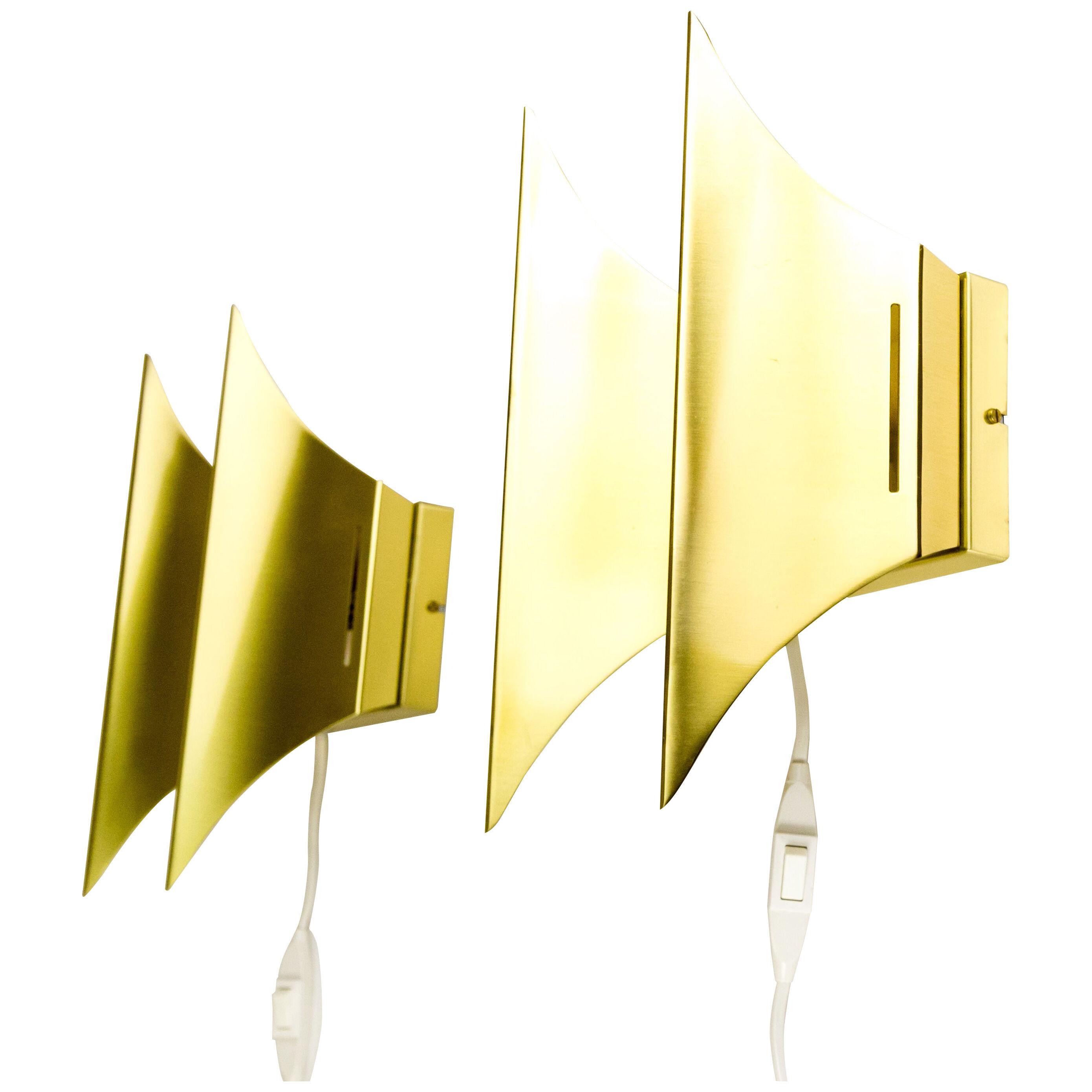 Pair of brass Gothic II Wall Lamps by Lyfa, 1960s