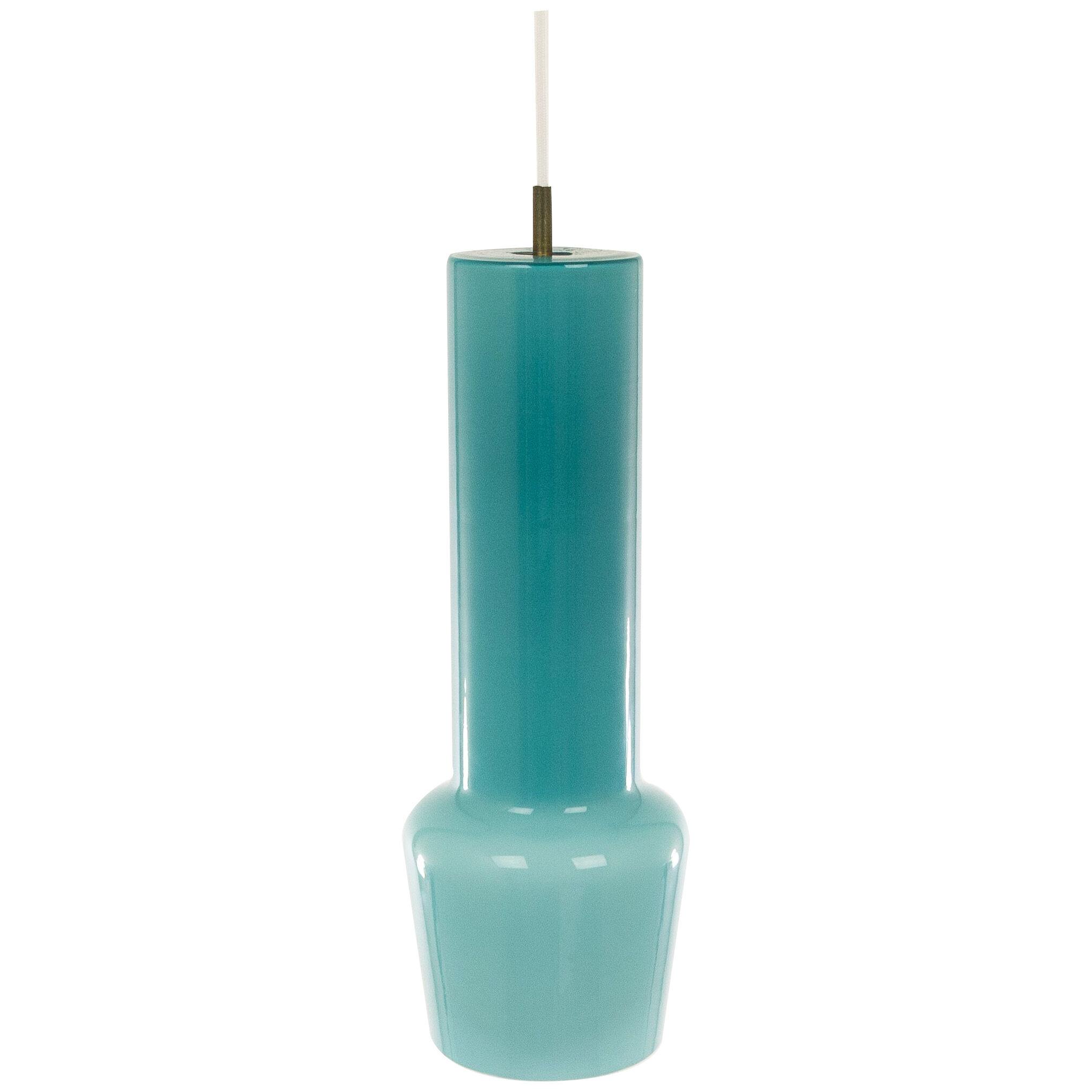Turquoise glass pendant by Massimo Vignelli for Venini, 1950s