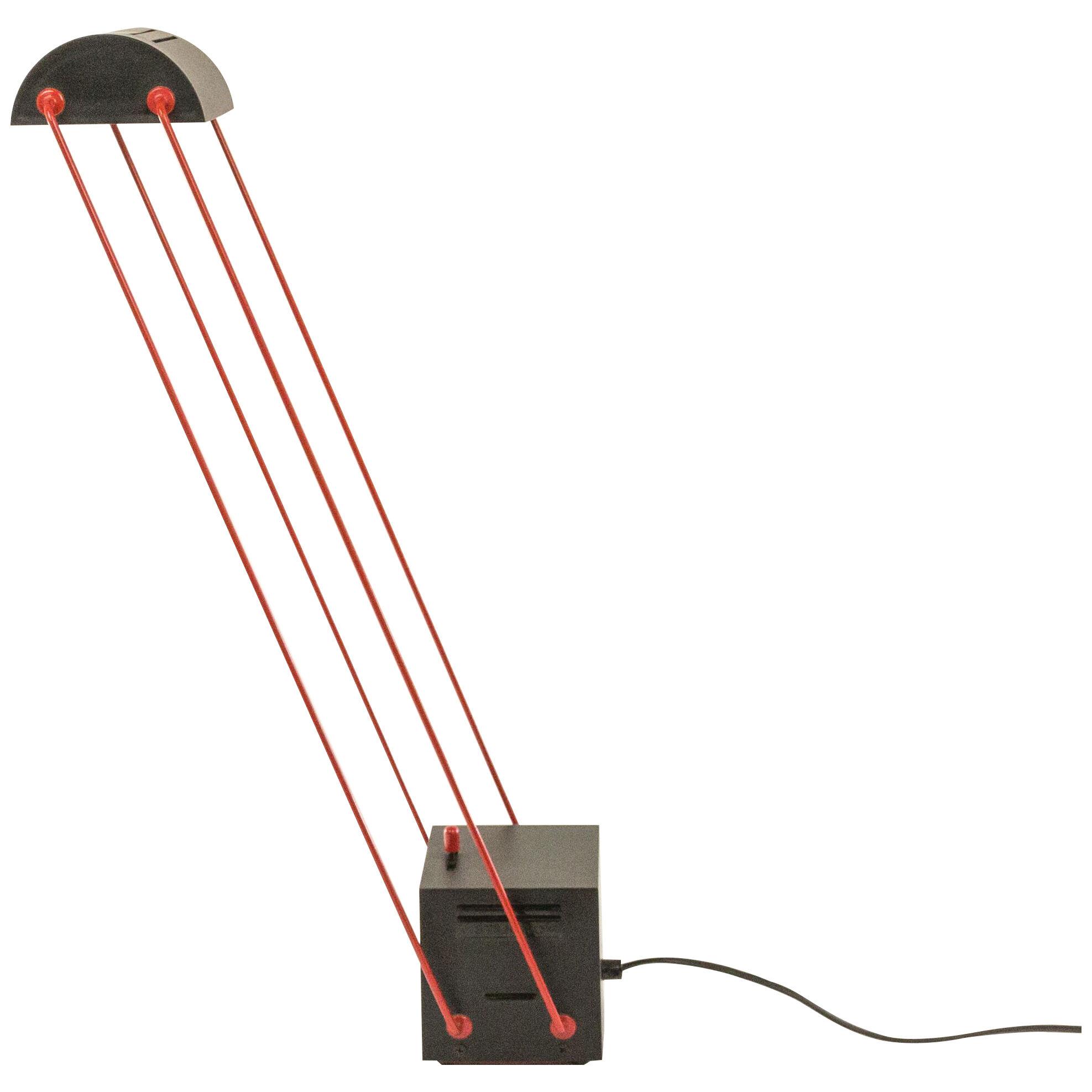 Tokio table lamp by Shigeaki Asahara for Stilnovo in red and black, 1980s