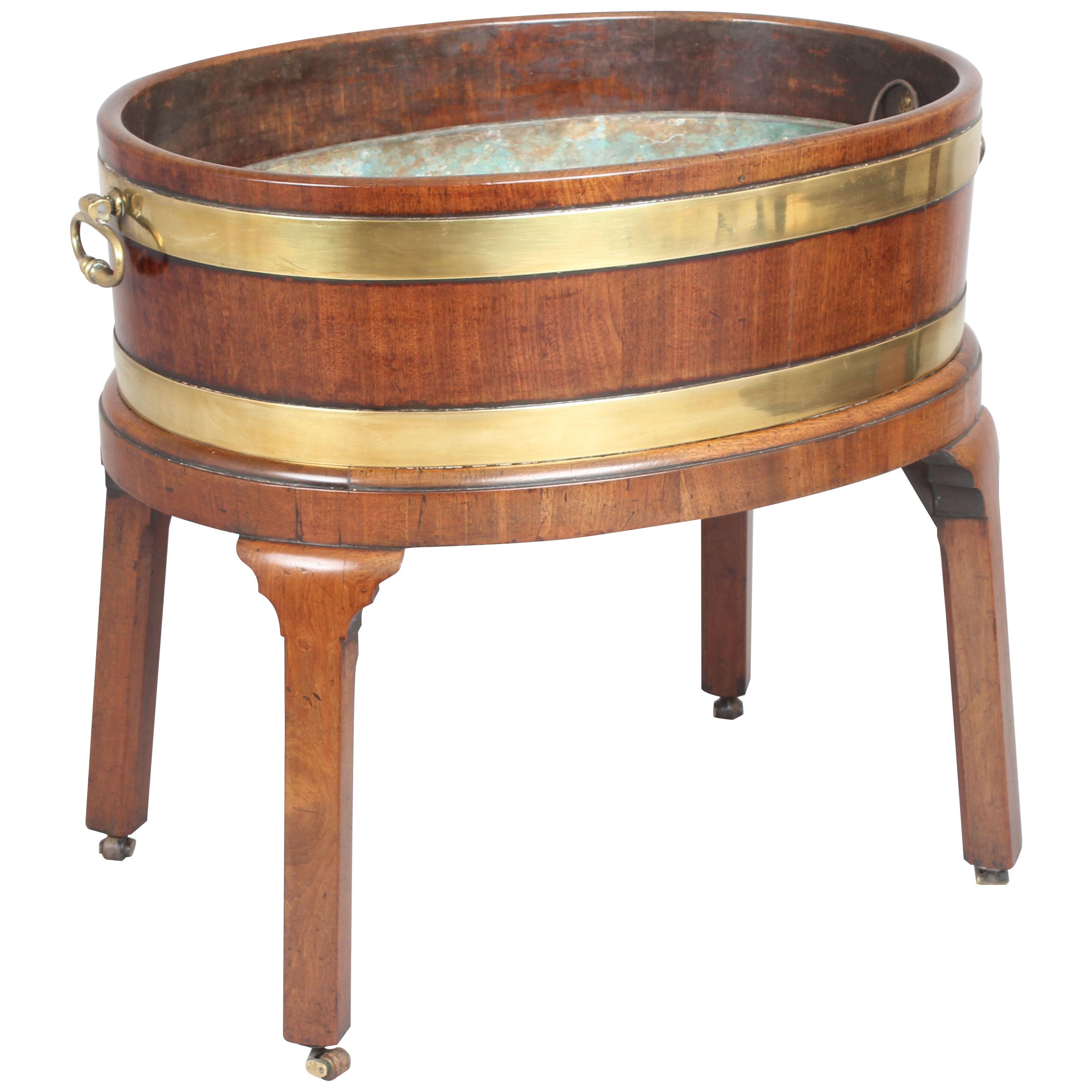 George III period mahogany oval wine-cooler