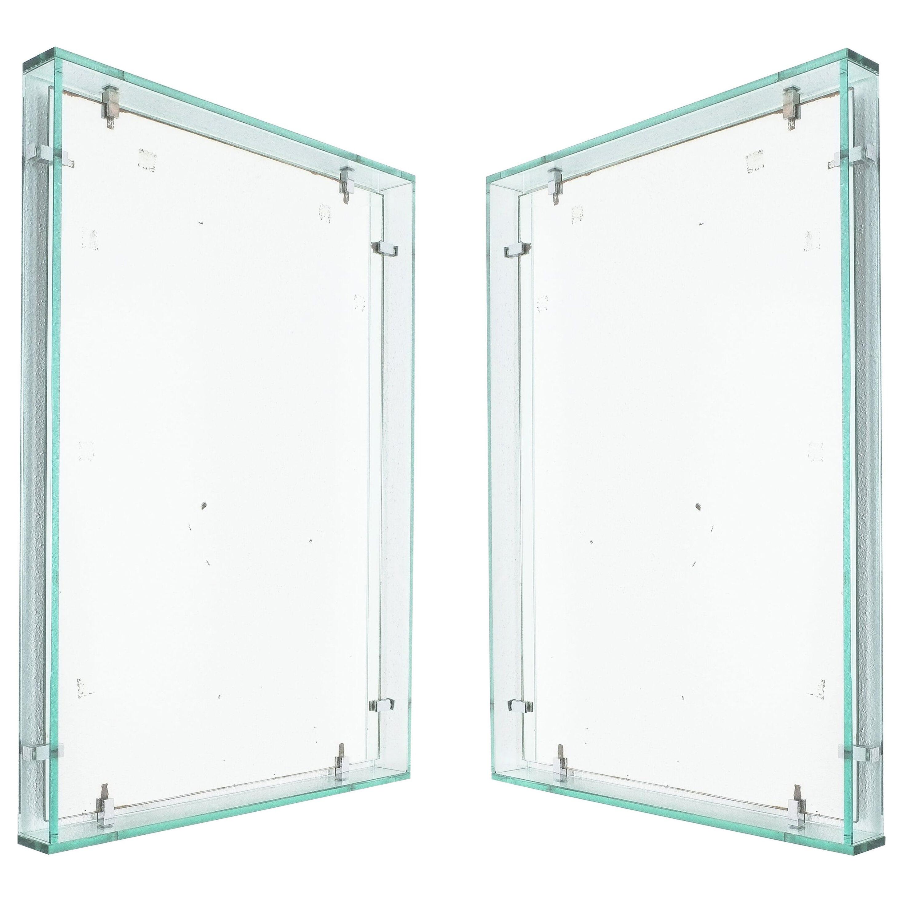 Fontana Arte Model 2014 Rectangular Floating Glass Mirrors, One of Two, 1960