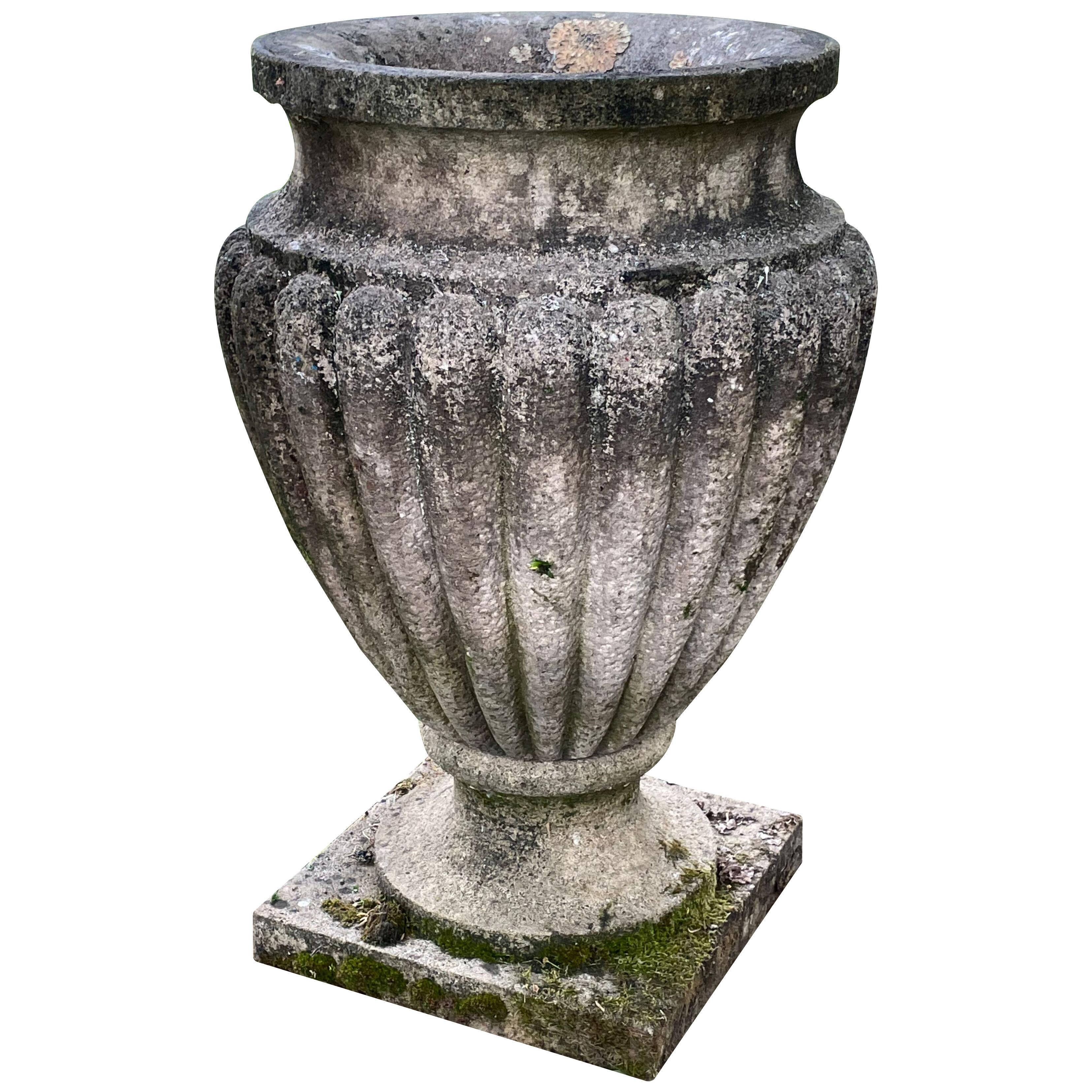 20th century Charles X style limestone vases 