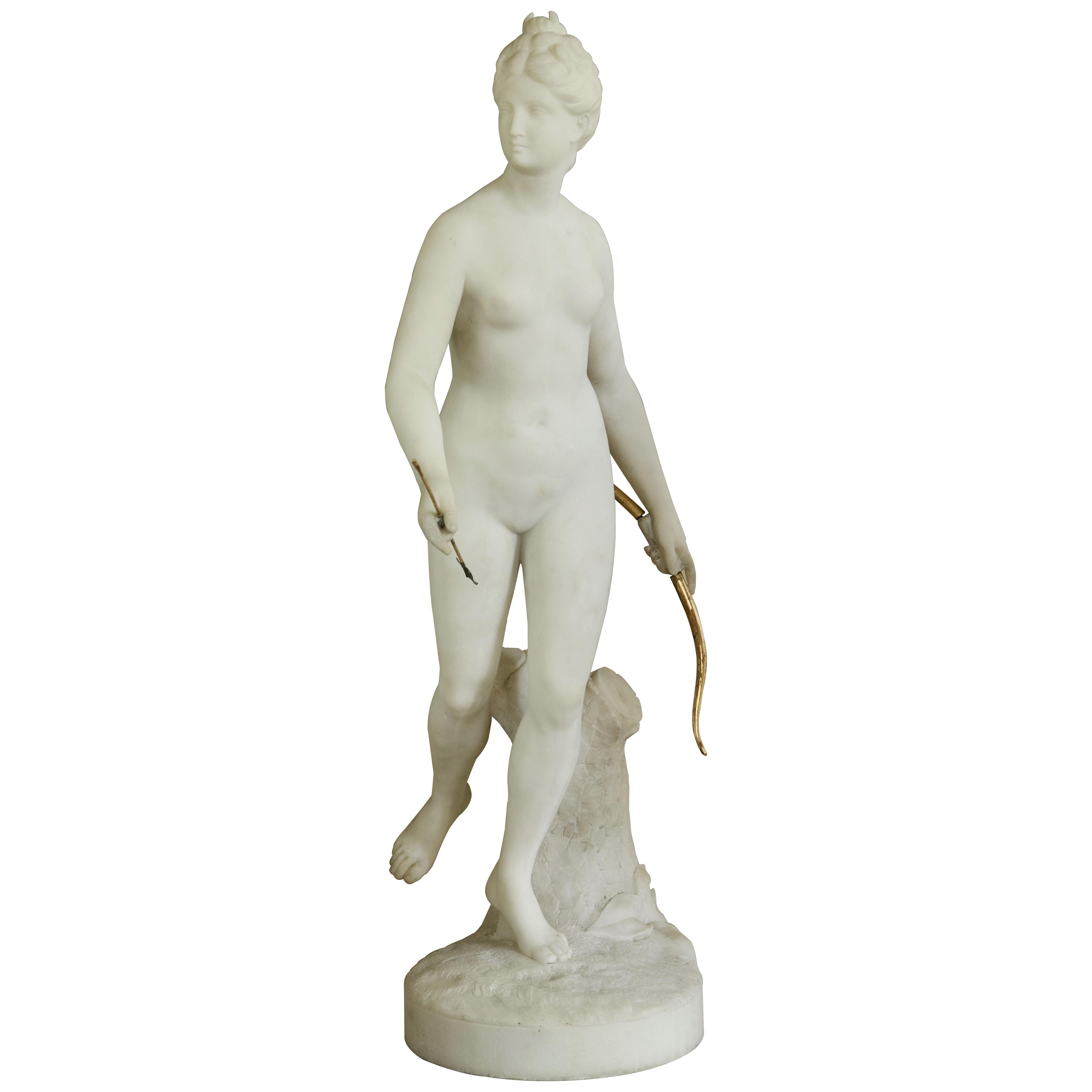 19th century G.Baner Diana the huntress statue