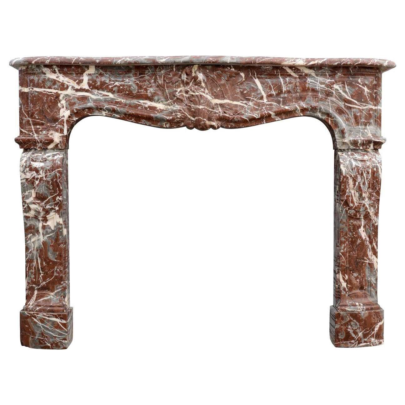 19th century Louis XIV style rance marble fireplace