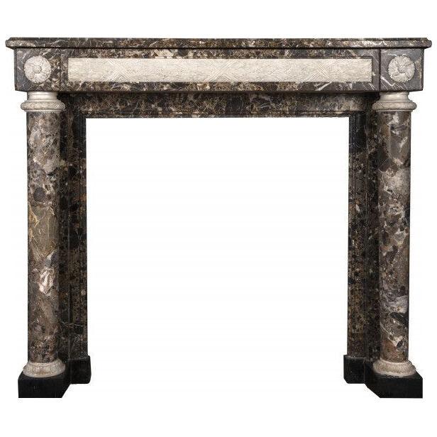 19th century Louis XVI style marble fireplace