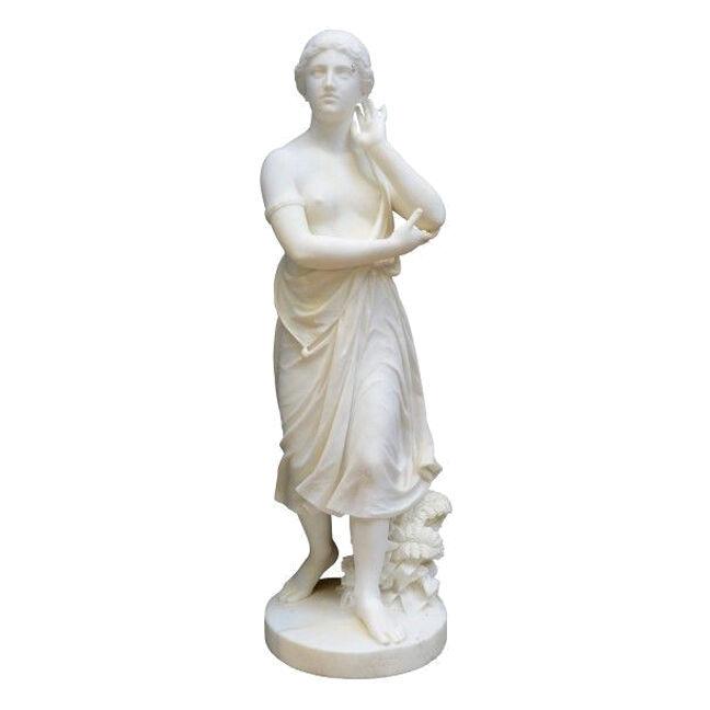 19th century carrara marble statue of Echo 