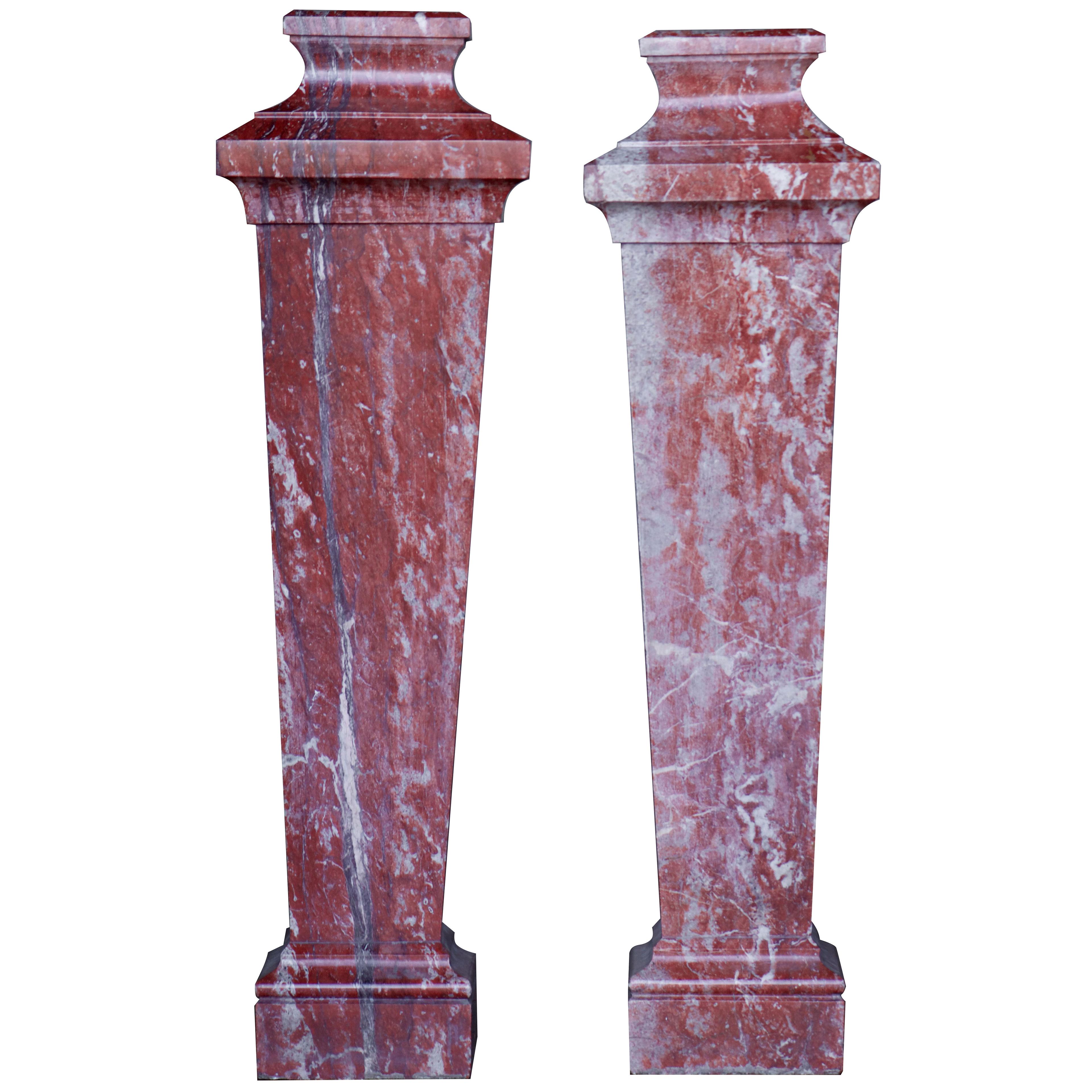 19th century Louis XVI style marble columns mantles
