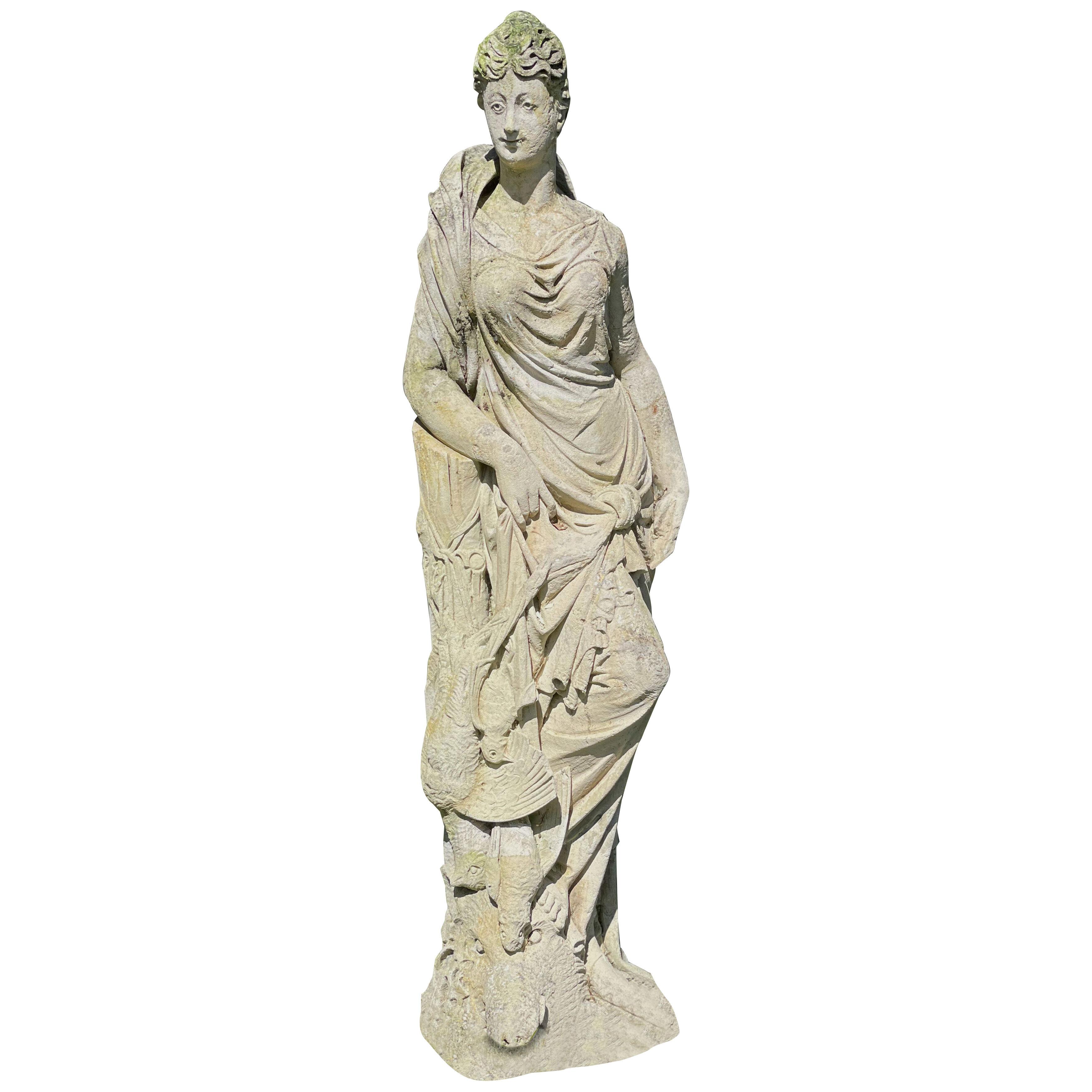 18th century Diana stone statue 