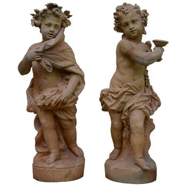 19th century Gossin frères manufacture terracotta statues