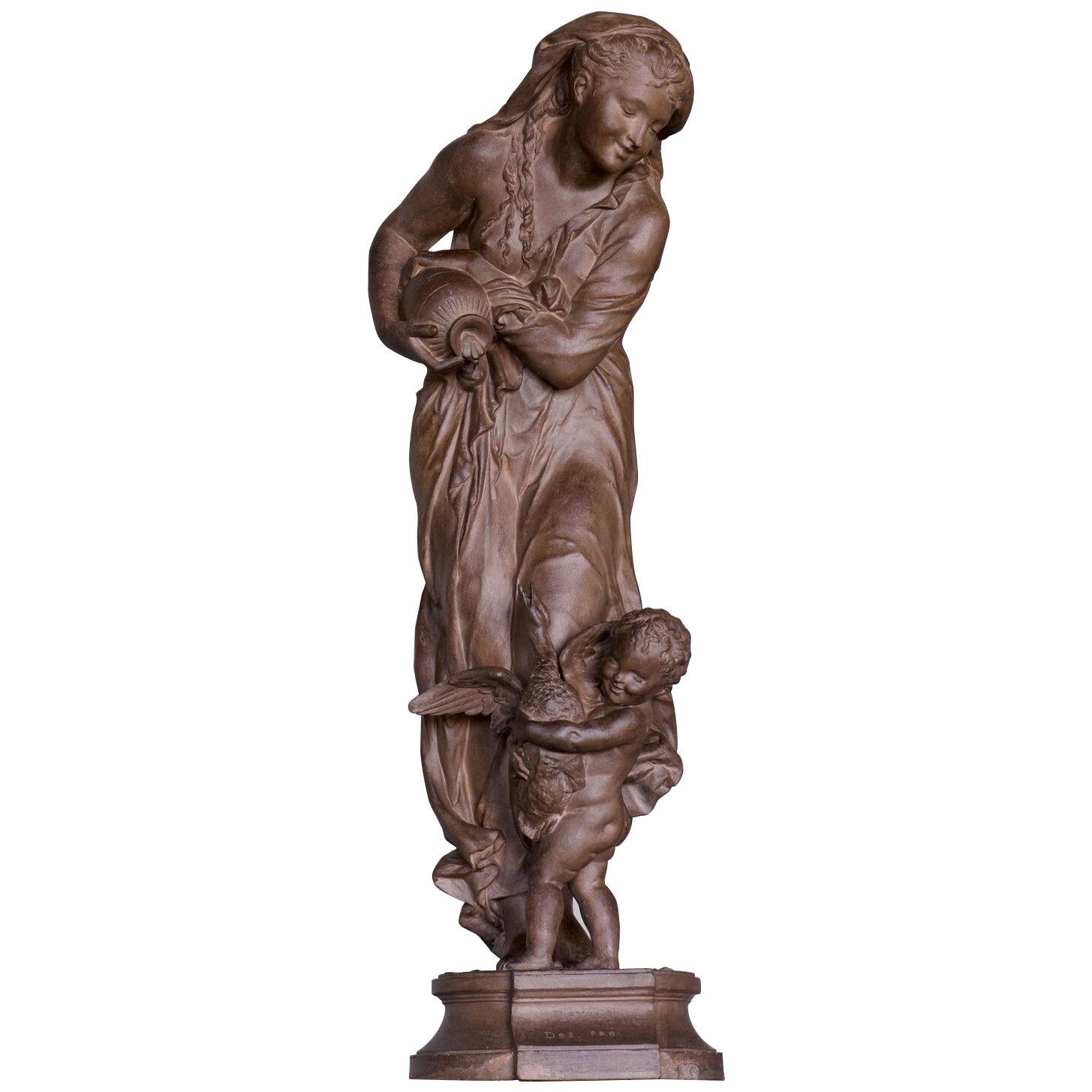 19th century E-H. DUMAIGE terracotta sculptures