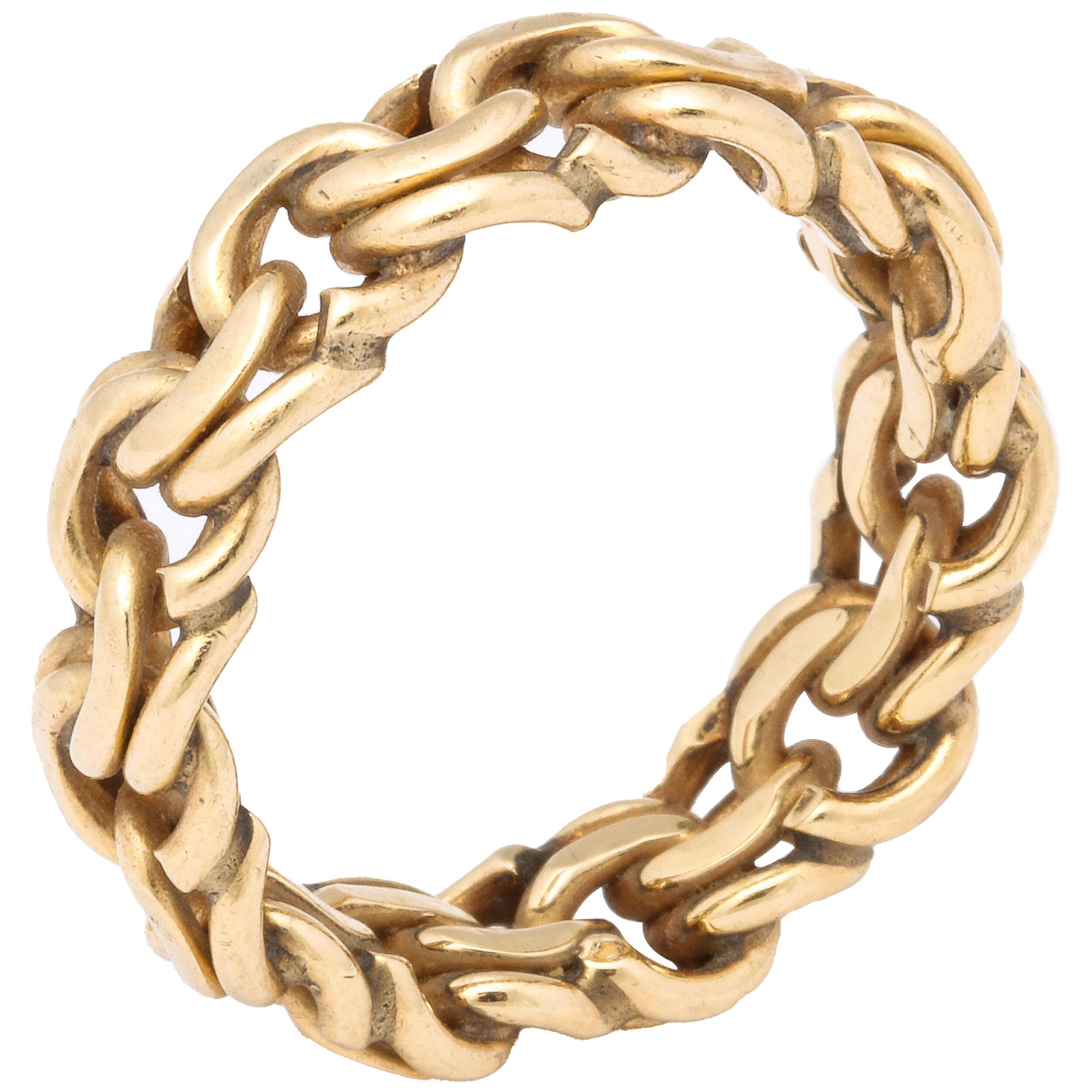 Mens Flexible Chain Gold Ring