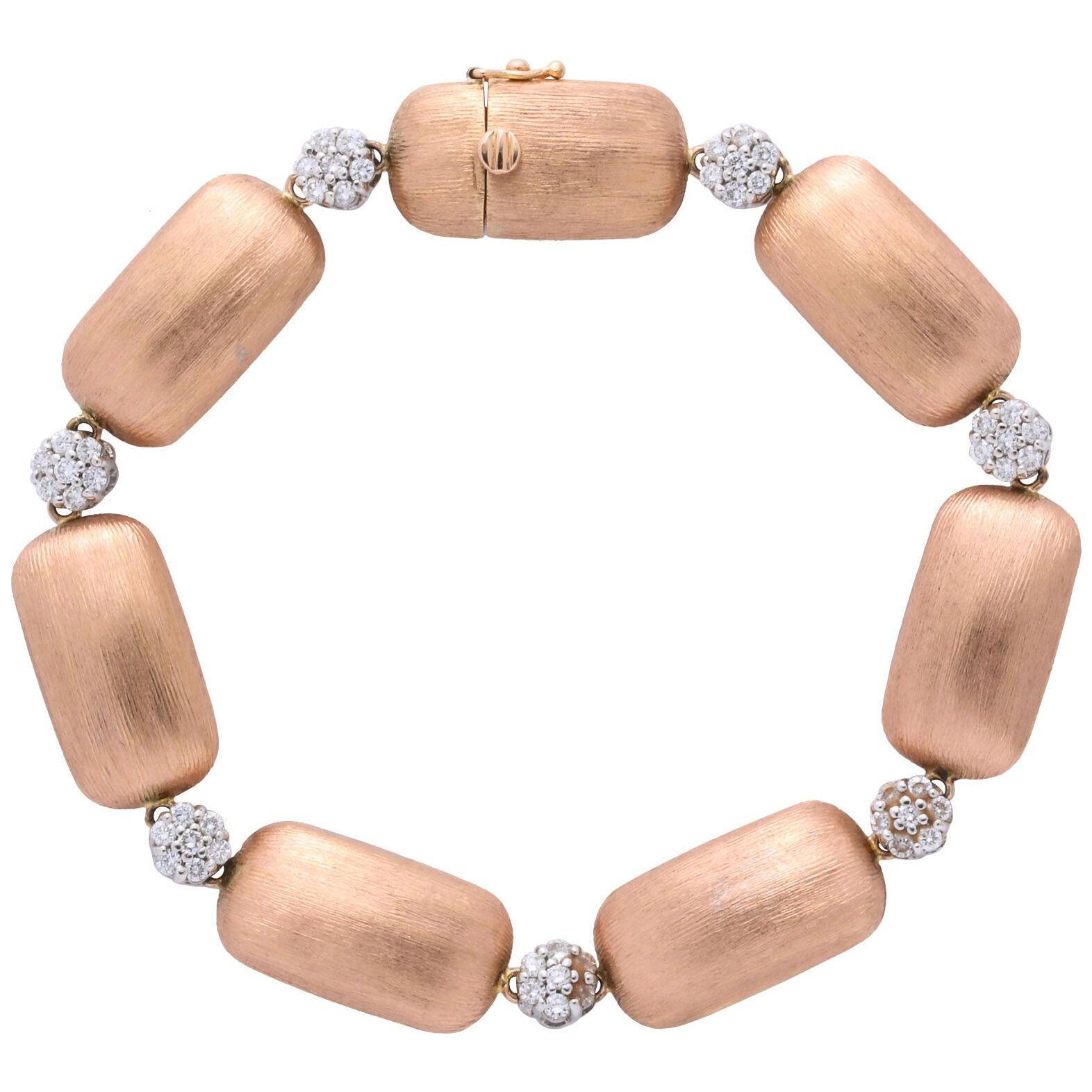 Rose Gold and Diamond Cluster Bracelet