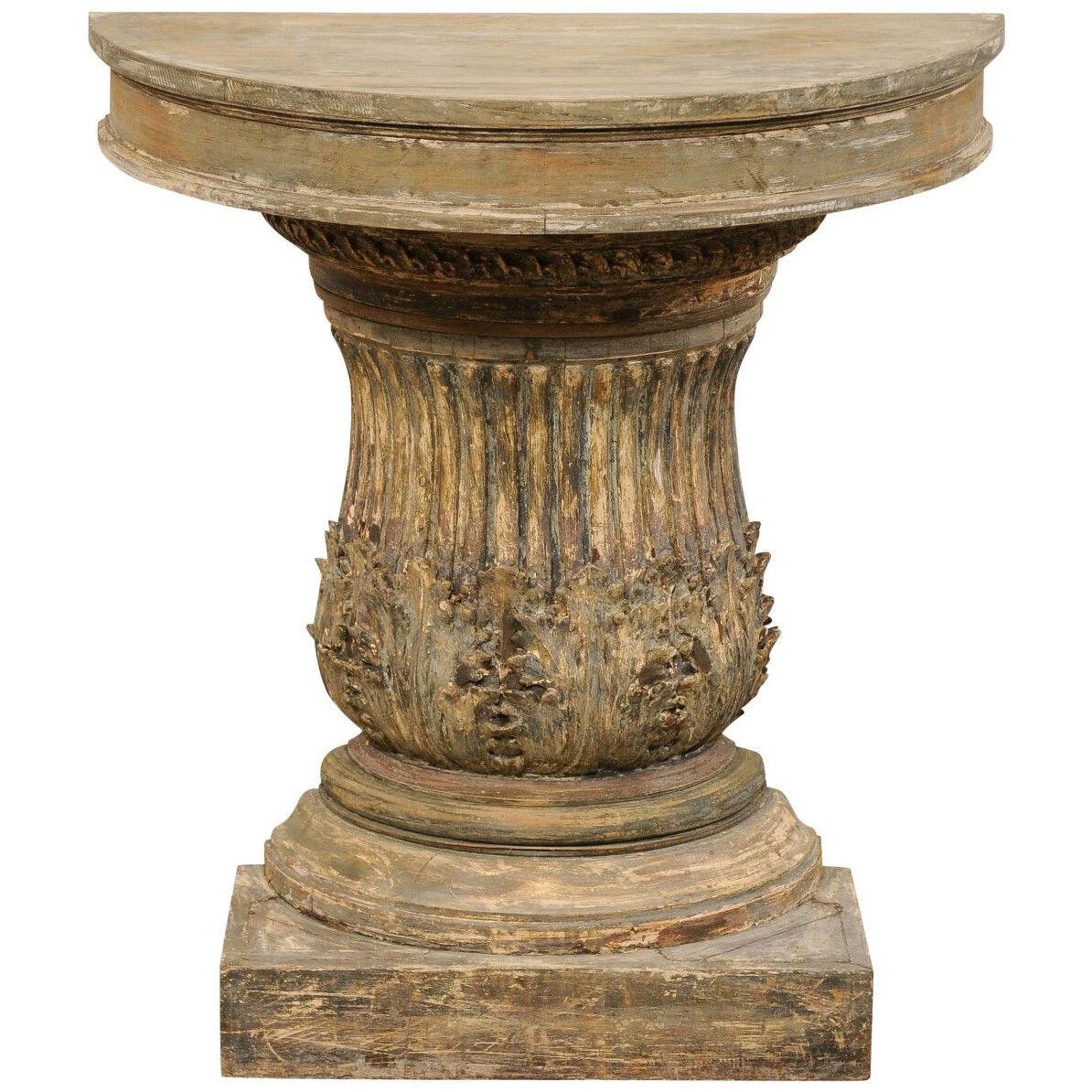 Italian Painted Column-Style Wall Console