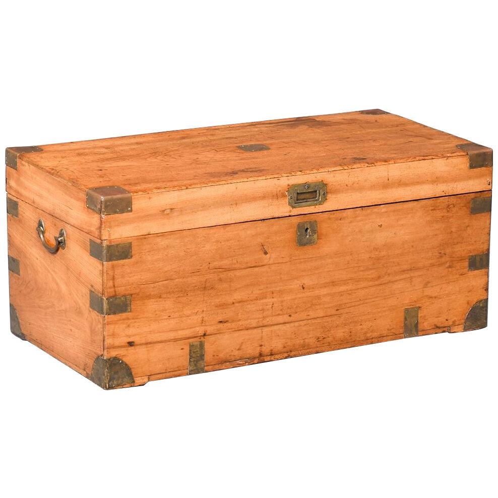 Victorian Camphorwood Campaign Trunk with a Lovely Colour and Patina