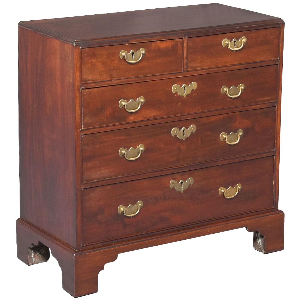 Neat-Sized George III Mahogany Chest of Drawers