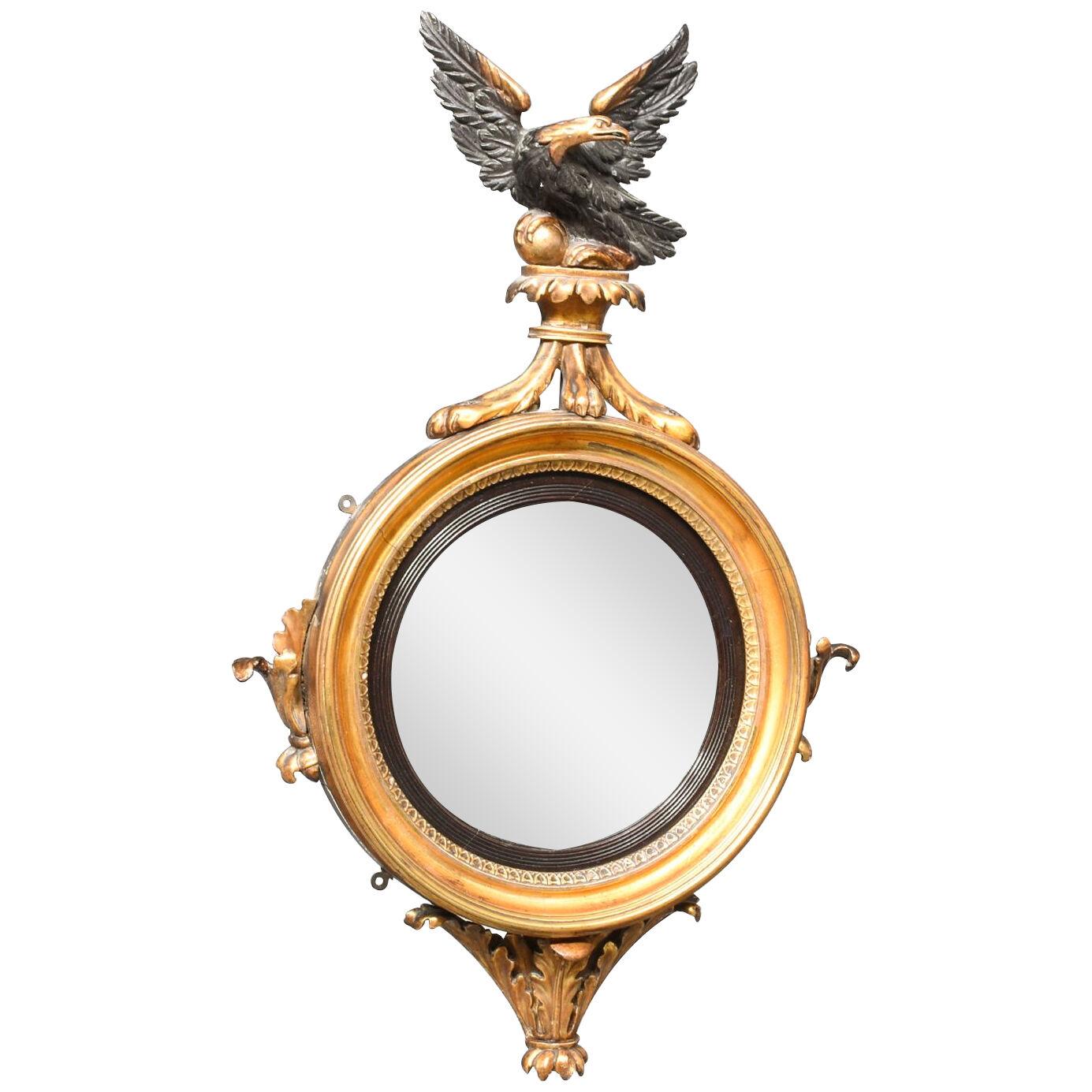 Regency Gilded Convex Wall Mirror