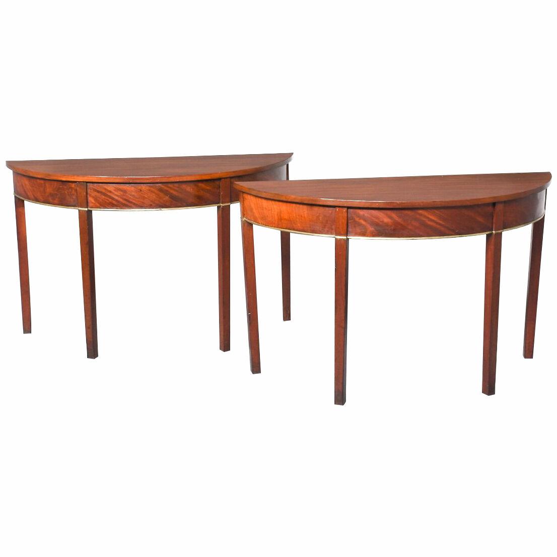 Quality Pair of George III Side or Hall Tables in Finest Mahogany