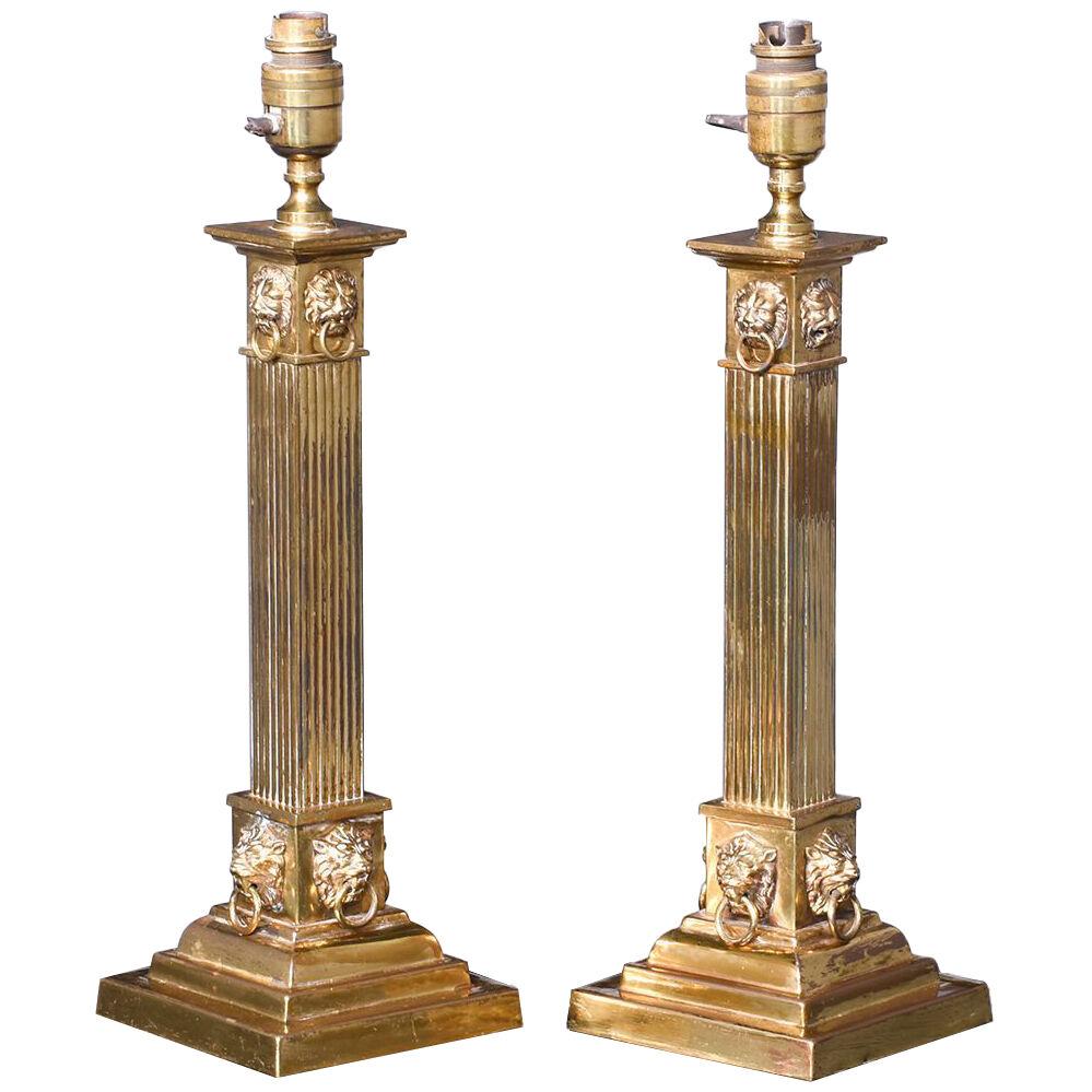 Pair of Victorian Brass Lamps
