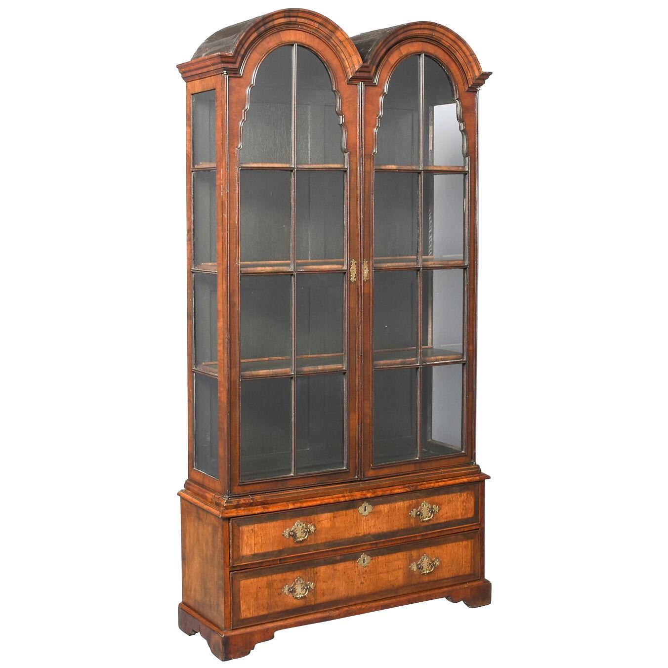 Early Georgian-Style Walnut Two-Part Bookcase