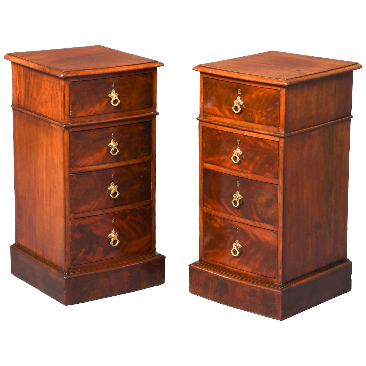 Pair Of Victorian Mahogany Small Chests/Bedside Lockers
