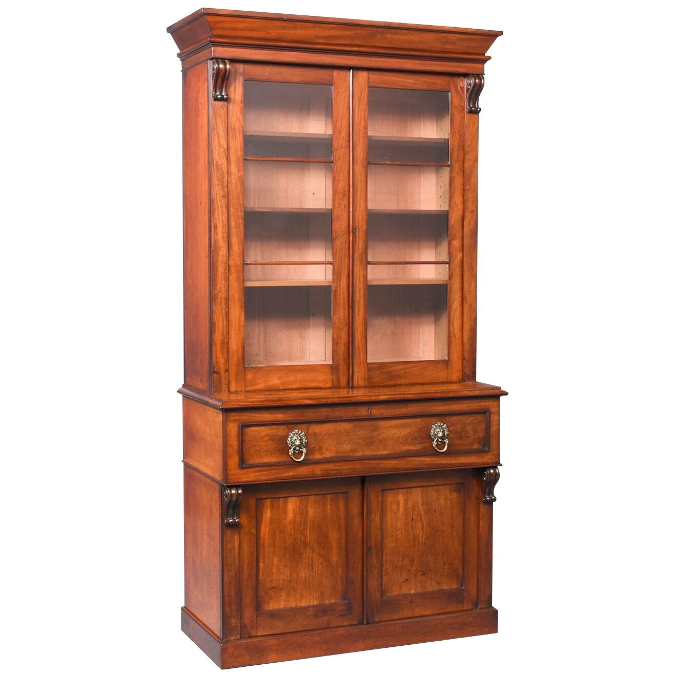 George IV Secretaire Cabinet Bookcase