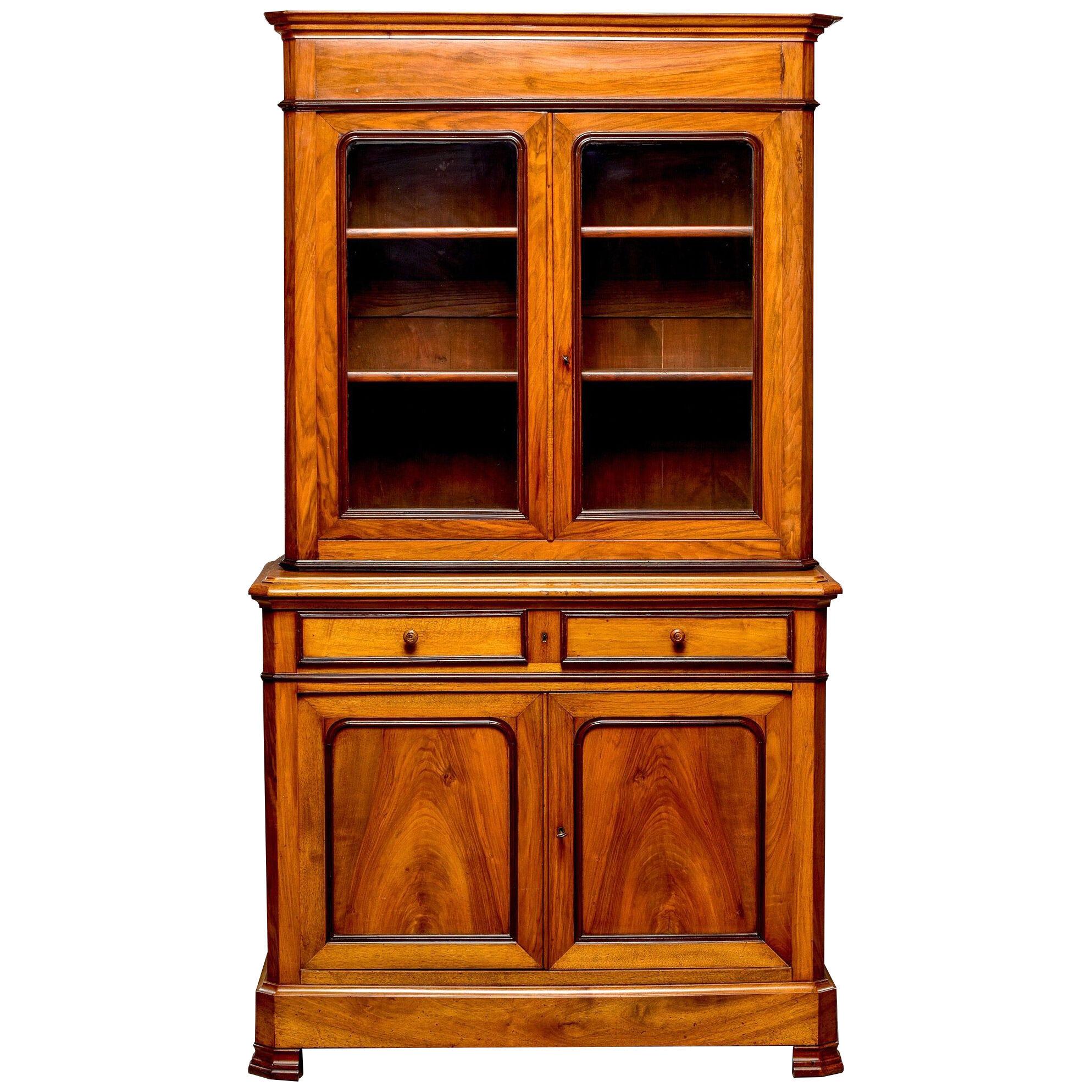 19th C Louis Philippe Style Mahogany Buffet a Deux Corps