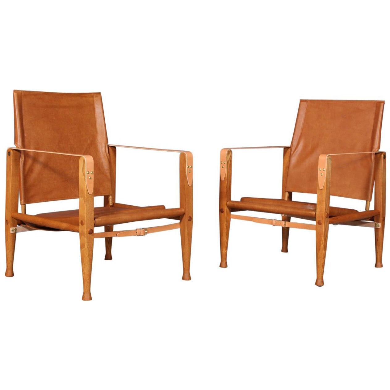 Kaare Klint for Rud Rasmussen, Pair of Safari Chairs