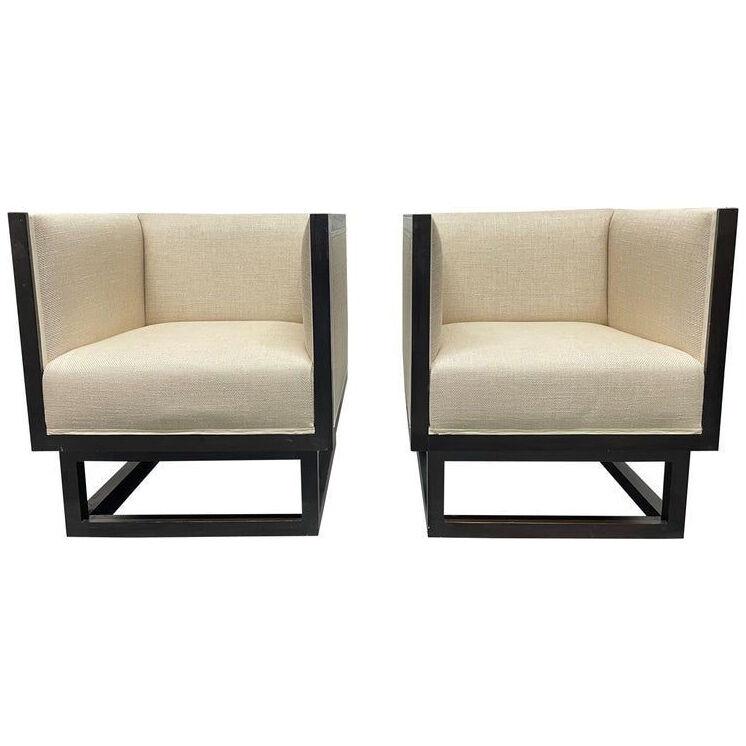 Cube Lounge Chairs by Josef Hoffmann, Pair
