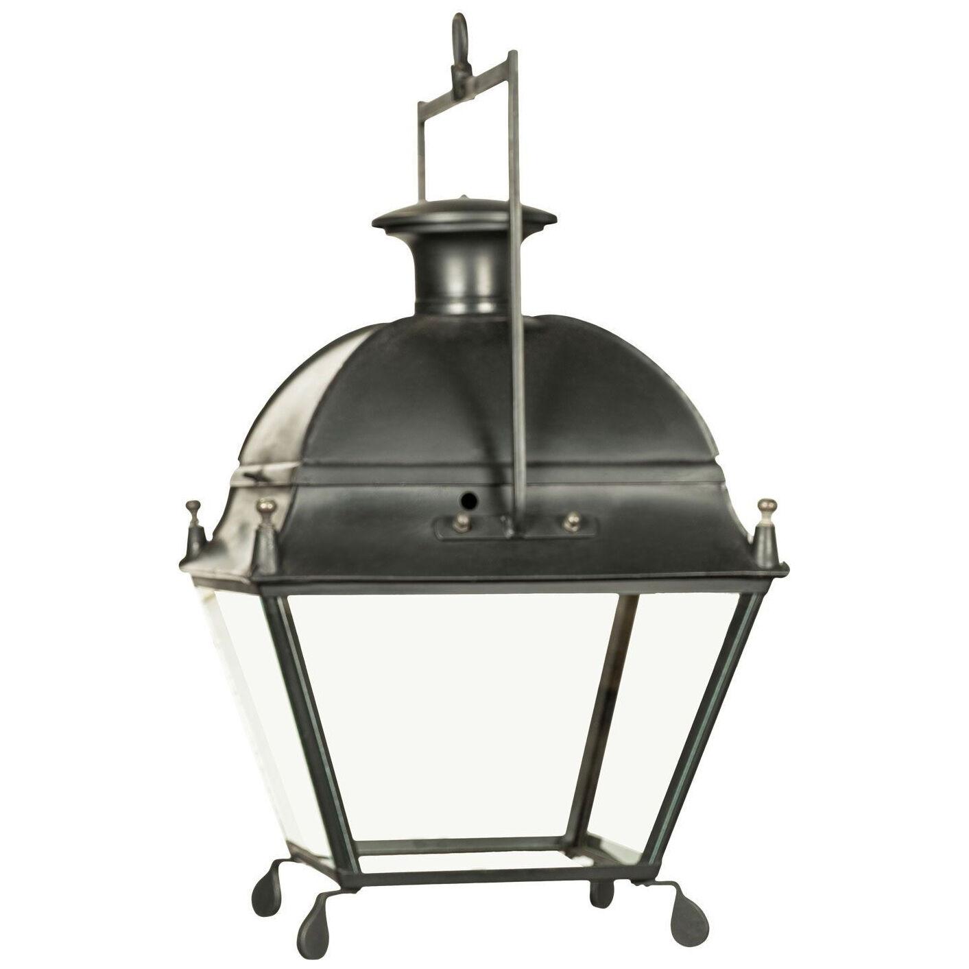 19th Century French Black Painted Tole Lantern