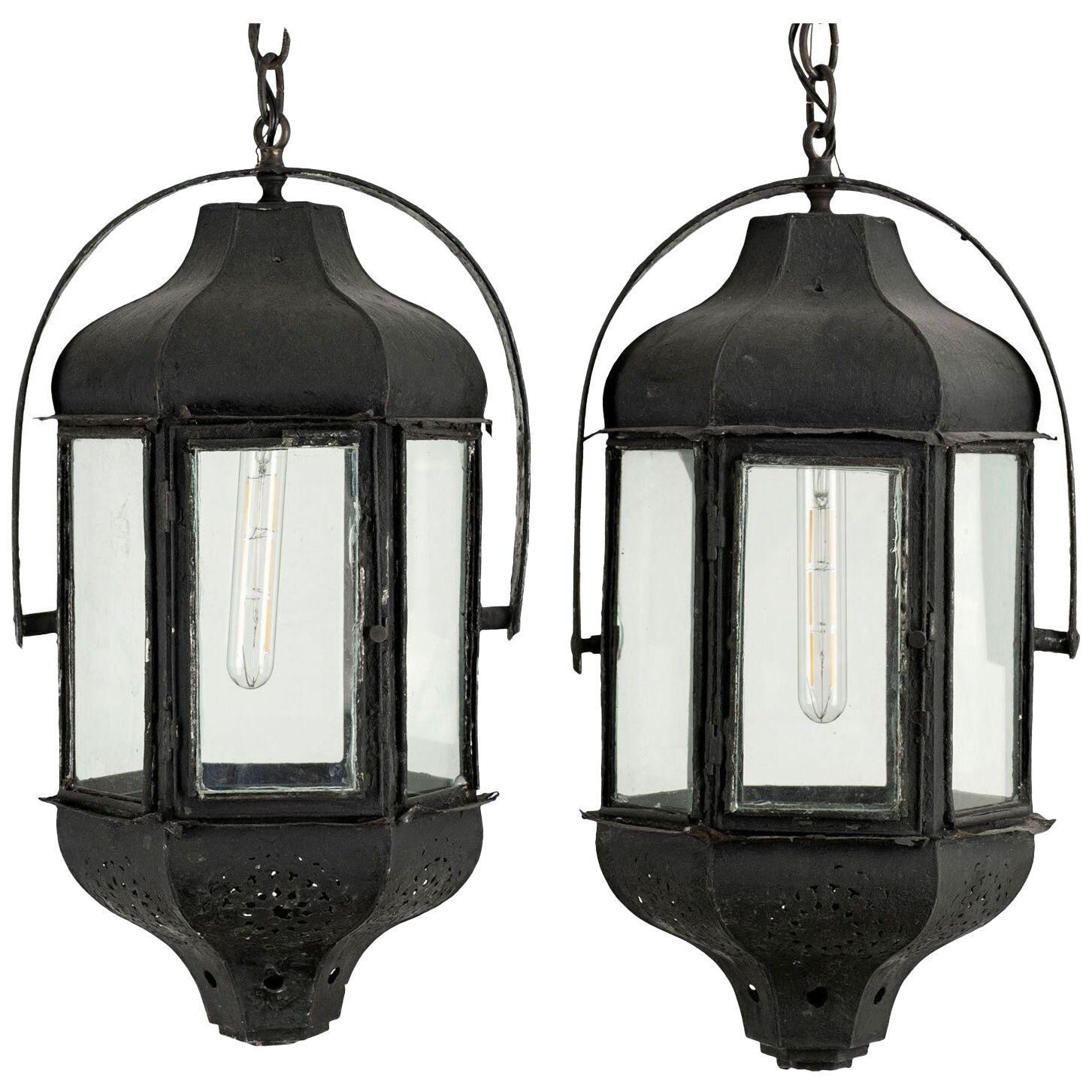 Pair of 19th Century Tole Lanterns