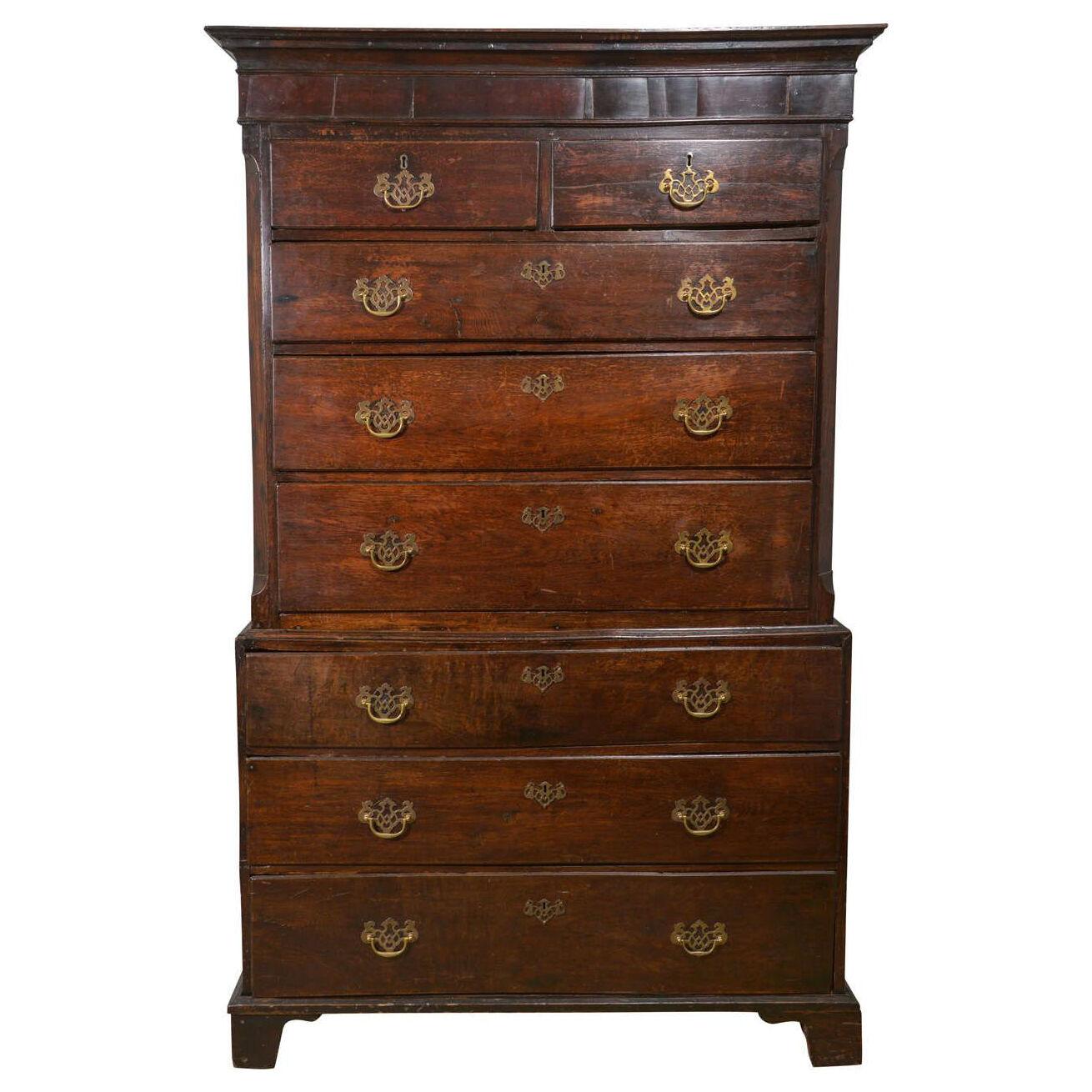 18th Century Chippendale Period Tall Chest
