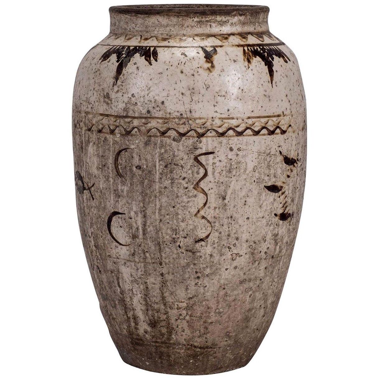 Large Chinese Cizhou Stoneware Wine Jar