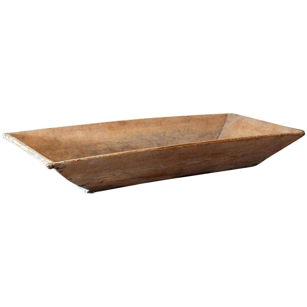 Large 19th Century Swedish Wooden Trencher Bowl