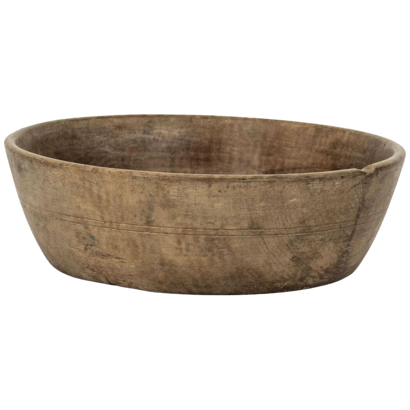 Round Carved Root Bowl from Sweden