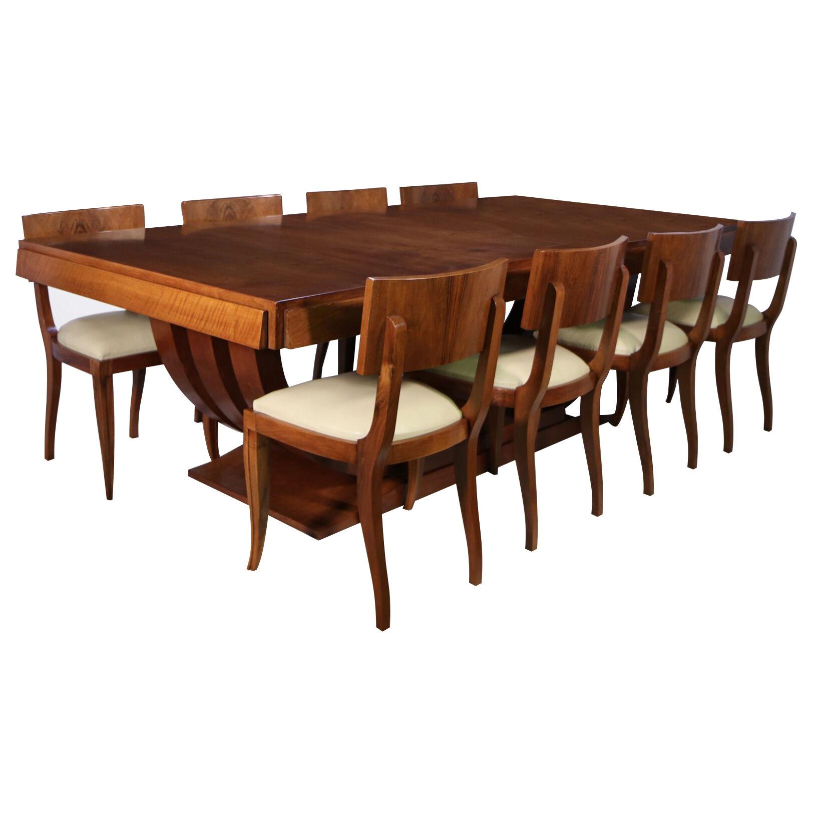 Art Deco Dining Table and 8 Chairs Jean Royere for Gouffe Paris
