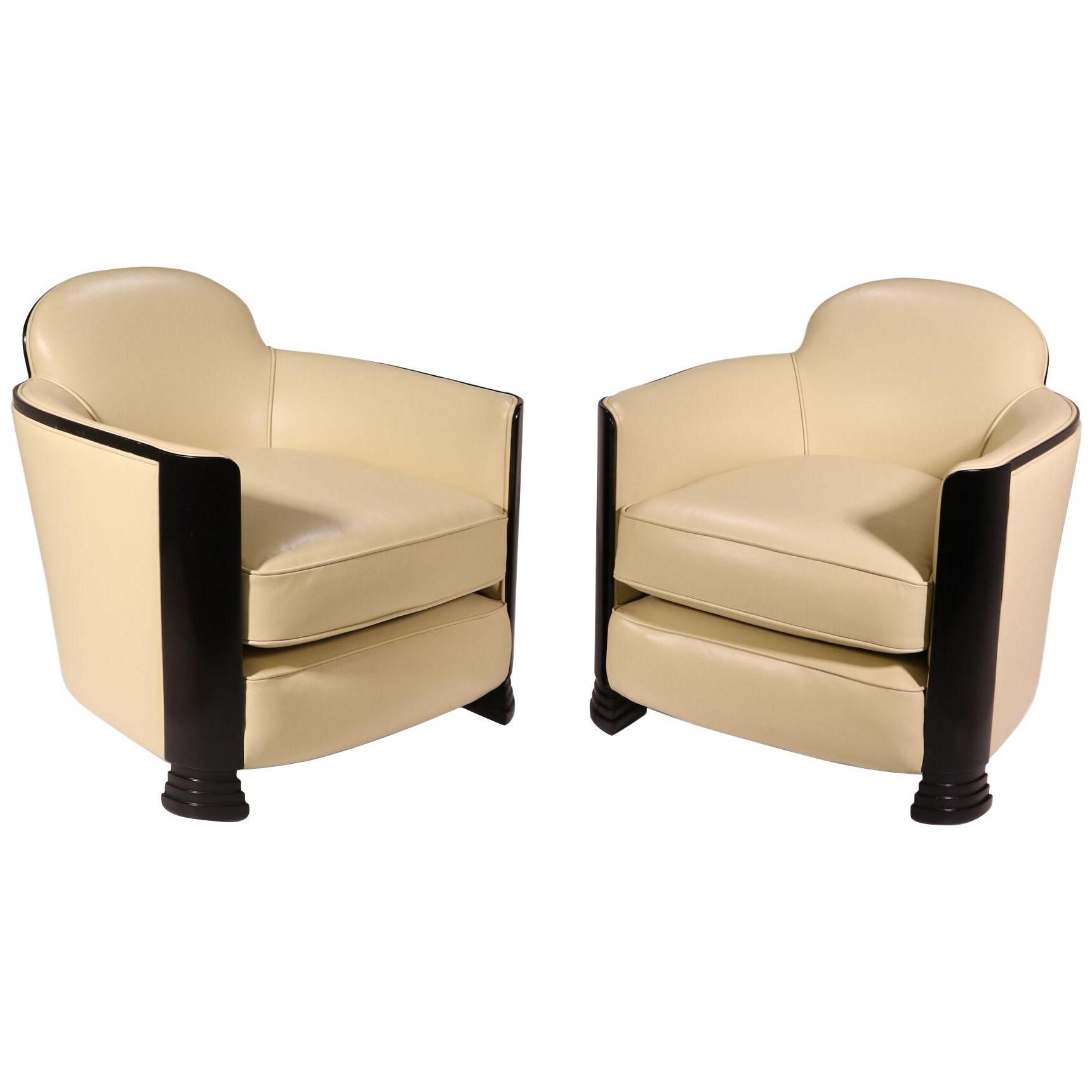 A Pair of Art Deco Arm Chairs c1930