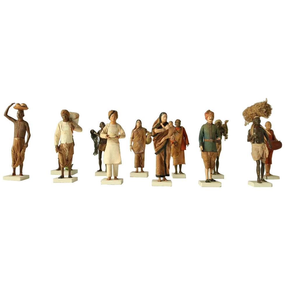 A Group Of Twelve 19Th Century Indian Figures.