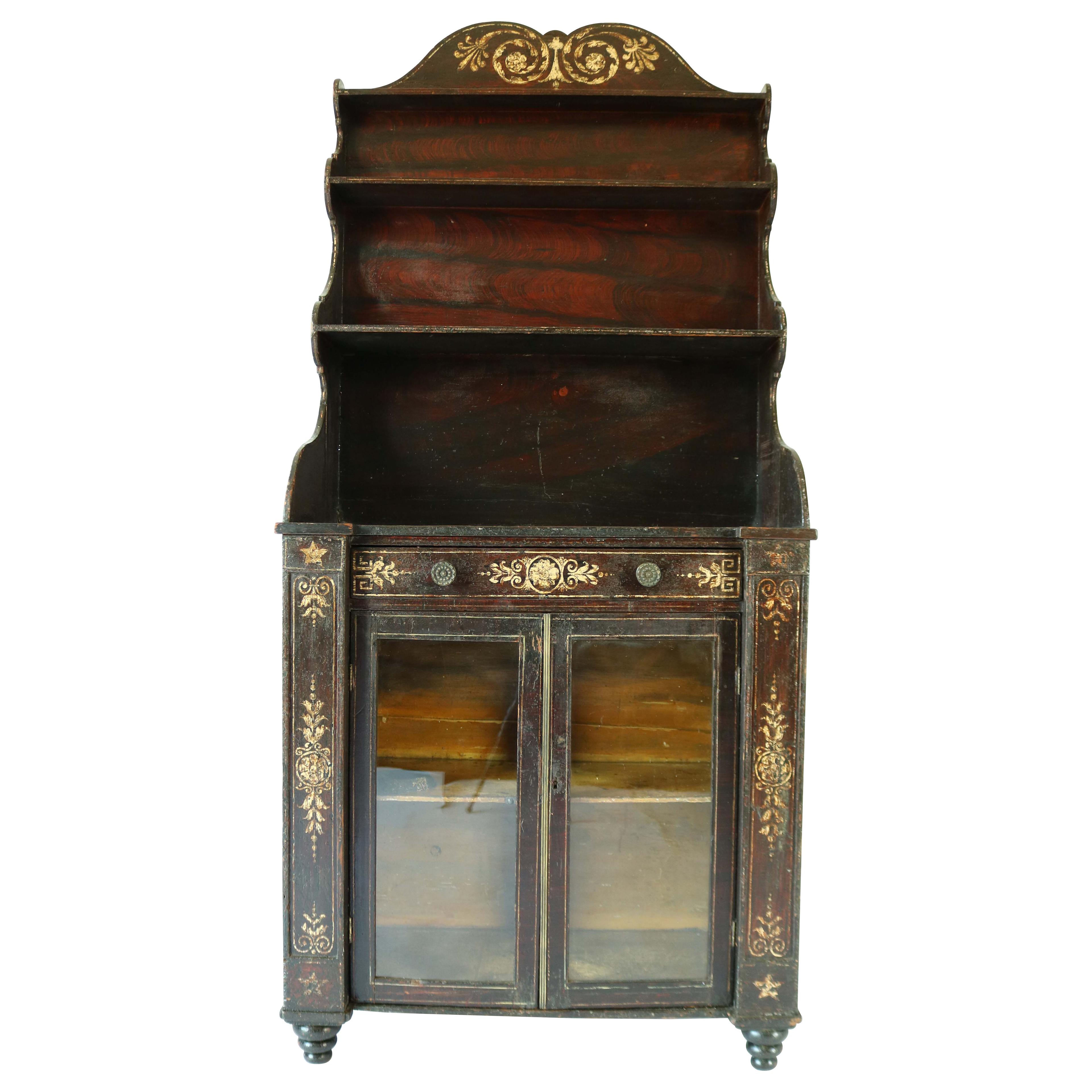 A Painted Regency Waterfall Bookcase.