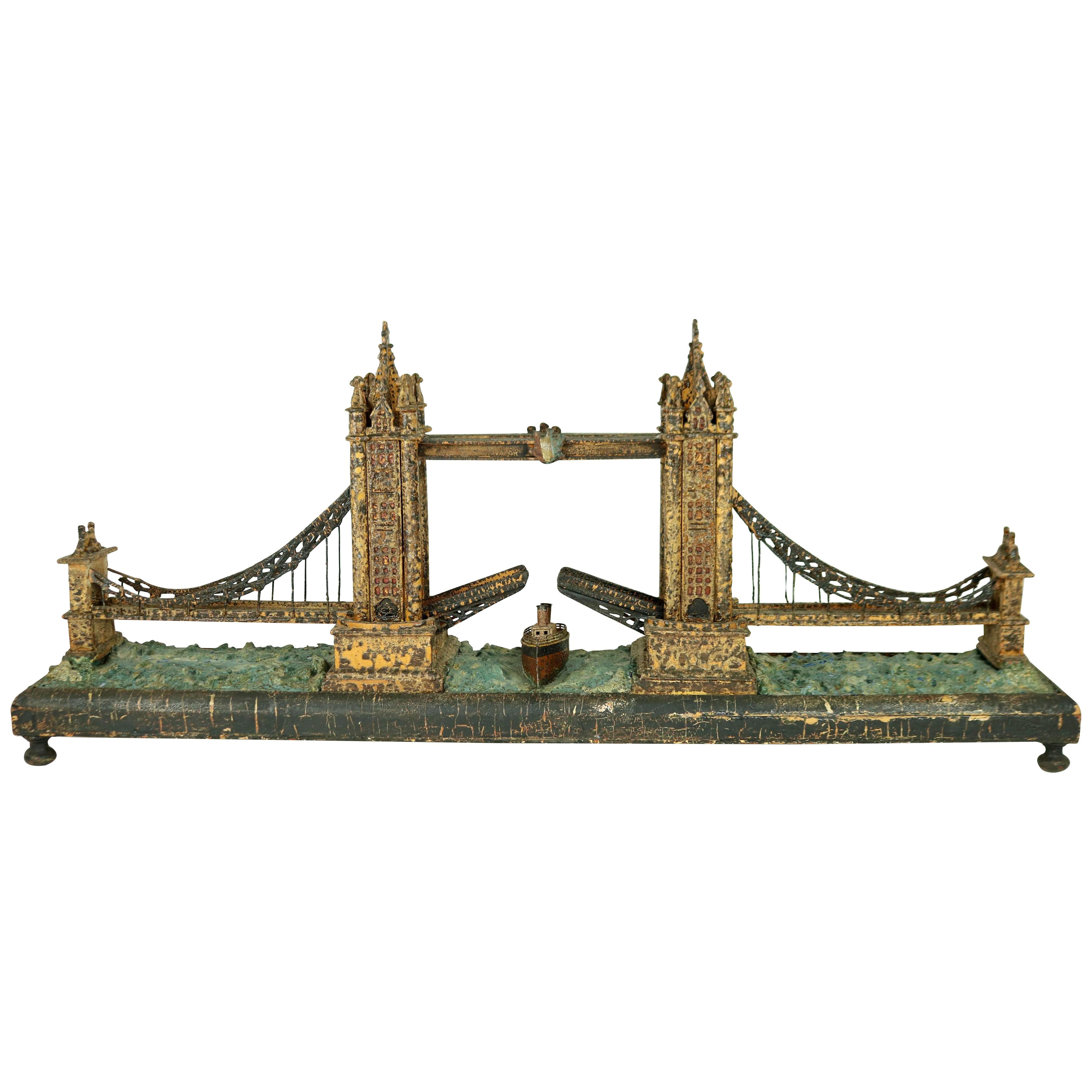 19Th Century Diorama Model Of Tower Bridge.